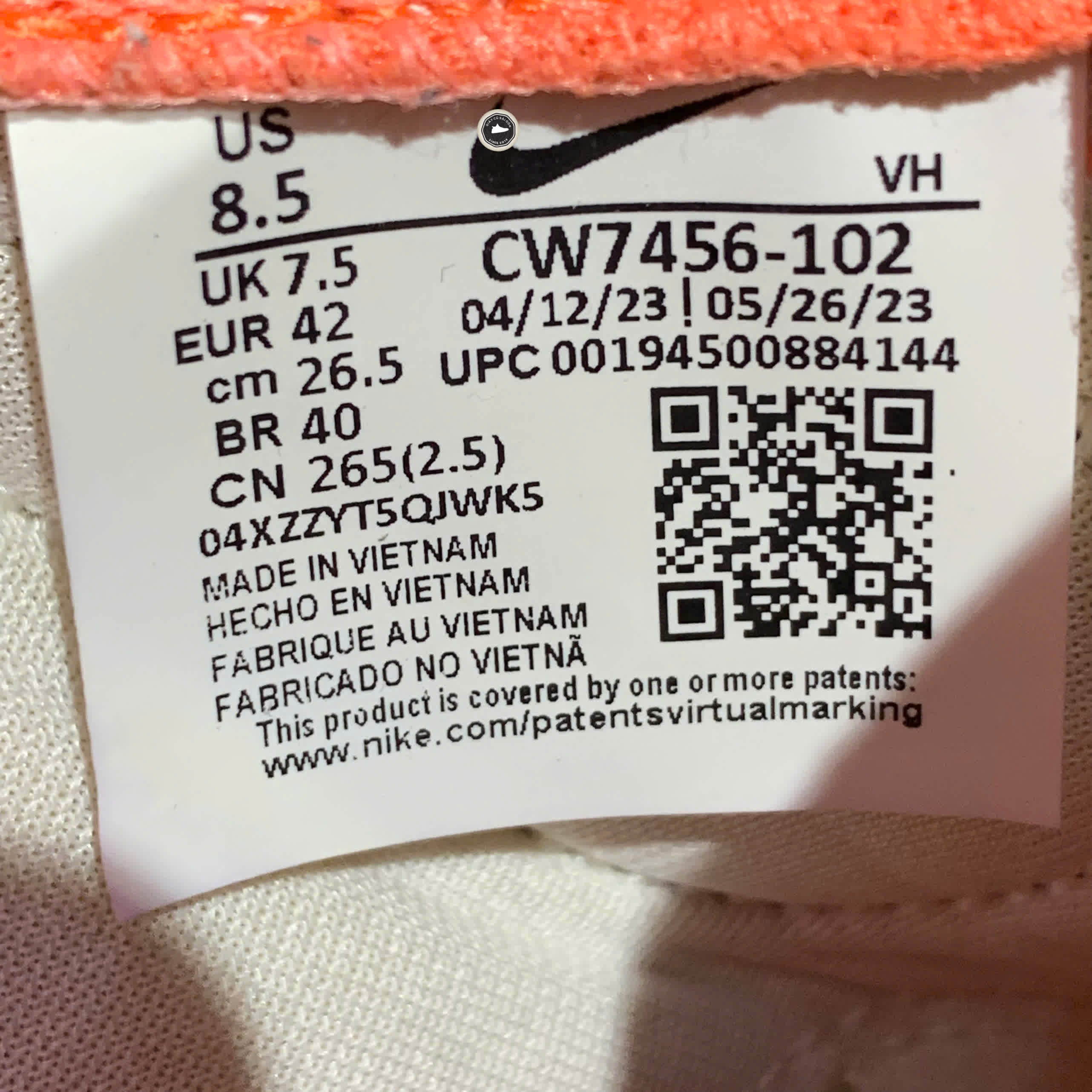 NIKE SB ADVERSARY PREMIUM 'TURF ORANGE GUM LIGHT BROWN' CW7456 102 SIZE 42 GIÀY 2HAND CHÍNH HÃNG PVN21136