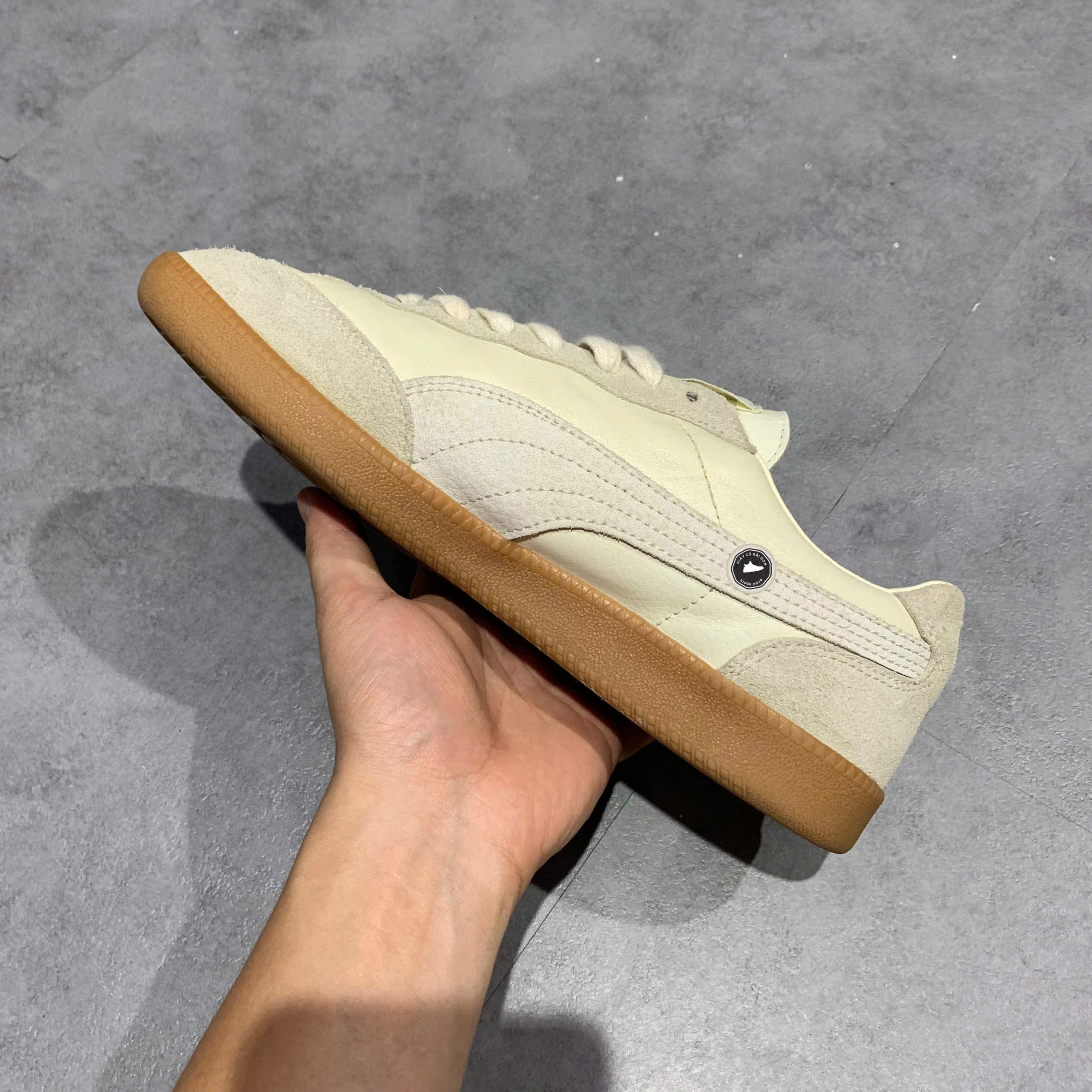 Puma Liga Leather Beige 364597 01 SIZE 42 GIÀY 2HAND CHÍNH HÃNG PVN21345