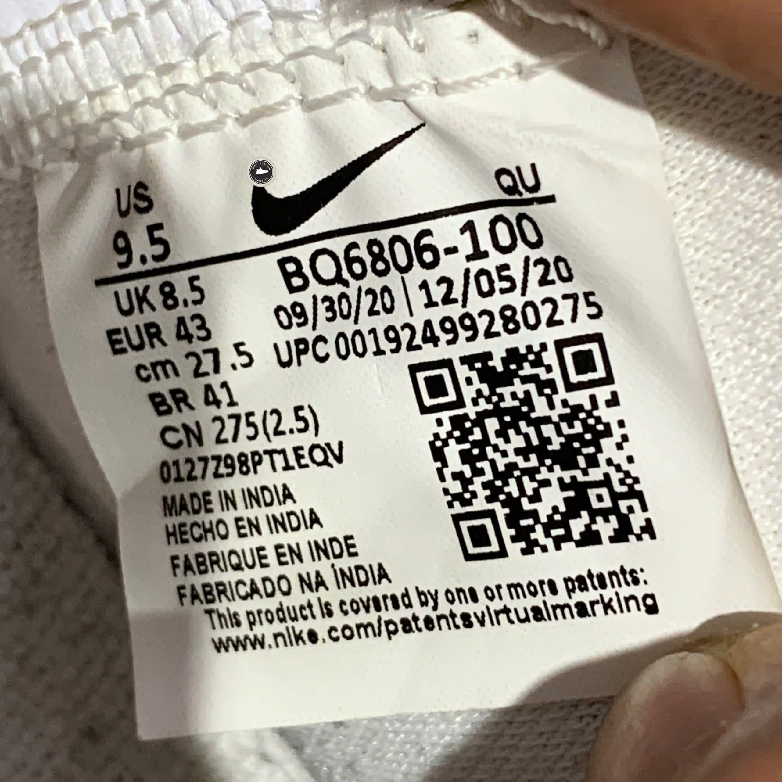 NIKE BLAZER MID '77 VINTAGE 'WHITE BLACK' BQ6806-100 SIZE 43 GIÀY 2HAND CHÍNH HÃNG PVN21264