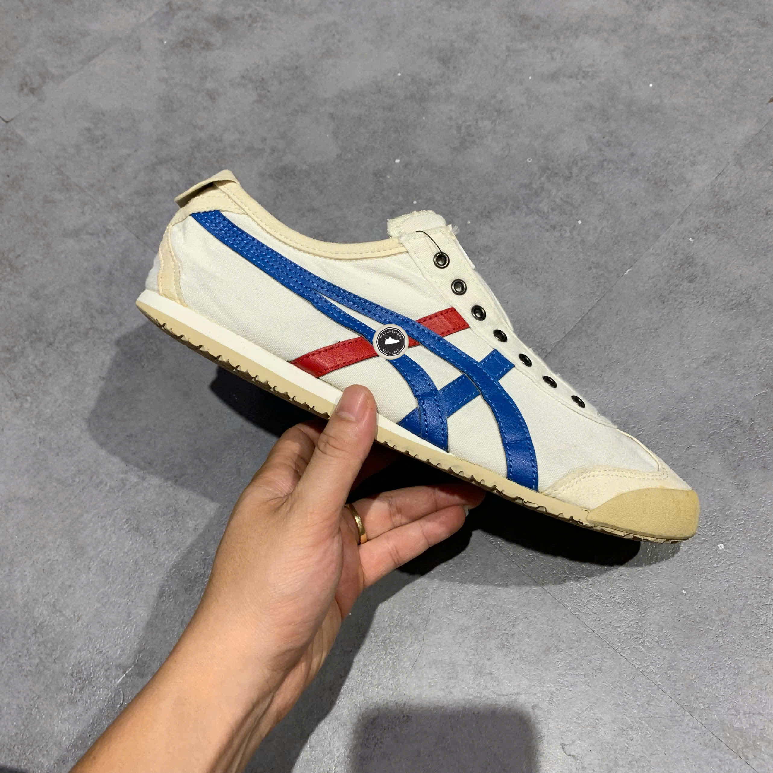 Onitsuka Tiger Mexico 66 Slip-On 'White Blue' D3K0N.100 SIZE 44 GIÀY 2HAND CHÍNH HÃNG PVN21109