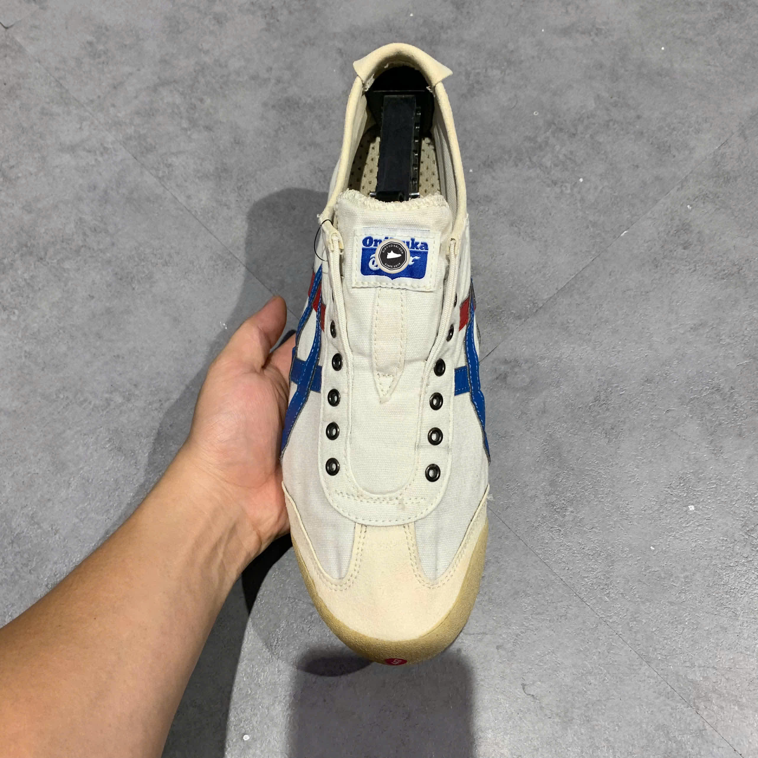 Onitsuka Tiger Mexico 66 Slip-On 'White Blue' D3K0N.100 SIZE 44 GIÀY 2HAND CHÍNH HÃNG PVN21109