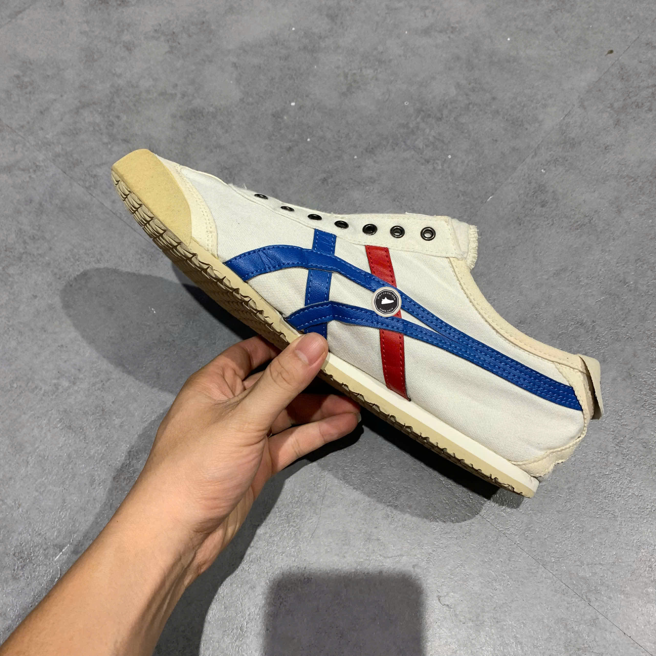 Onitsuka Tiger Mexico 66 Slip-On 'White Blue' D3K0N.100 SIZE 44 GIÀY 2HAND CHÍNH HÃNG PVN21109