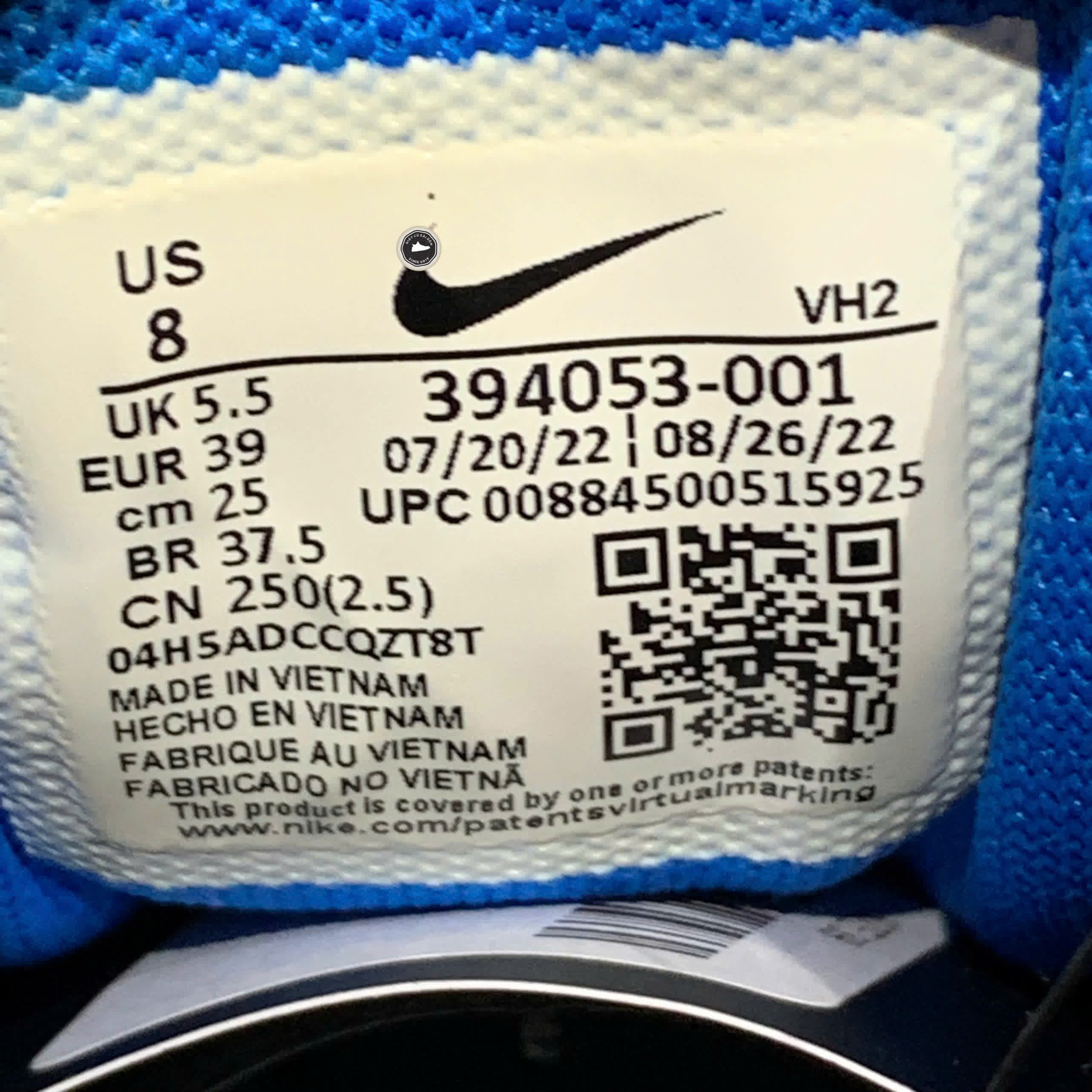 NIKE Initiator 'Metallic Silver Ice Blue' 394053 001 SIZE 39 GIÀY 2HAND CHÍNH HÃNG PVN21134