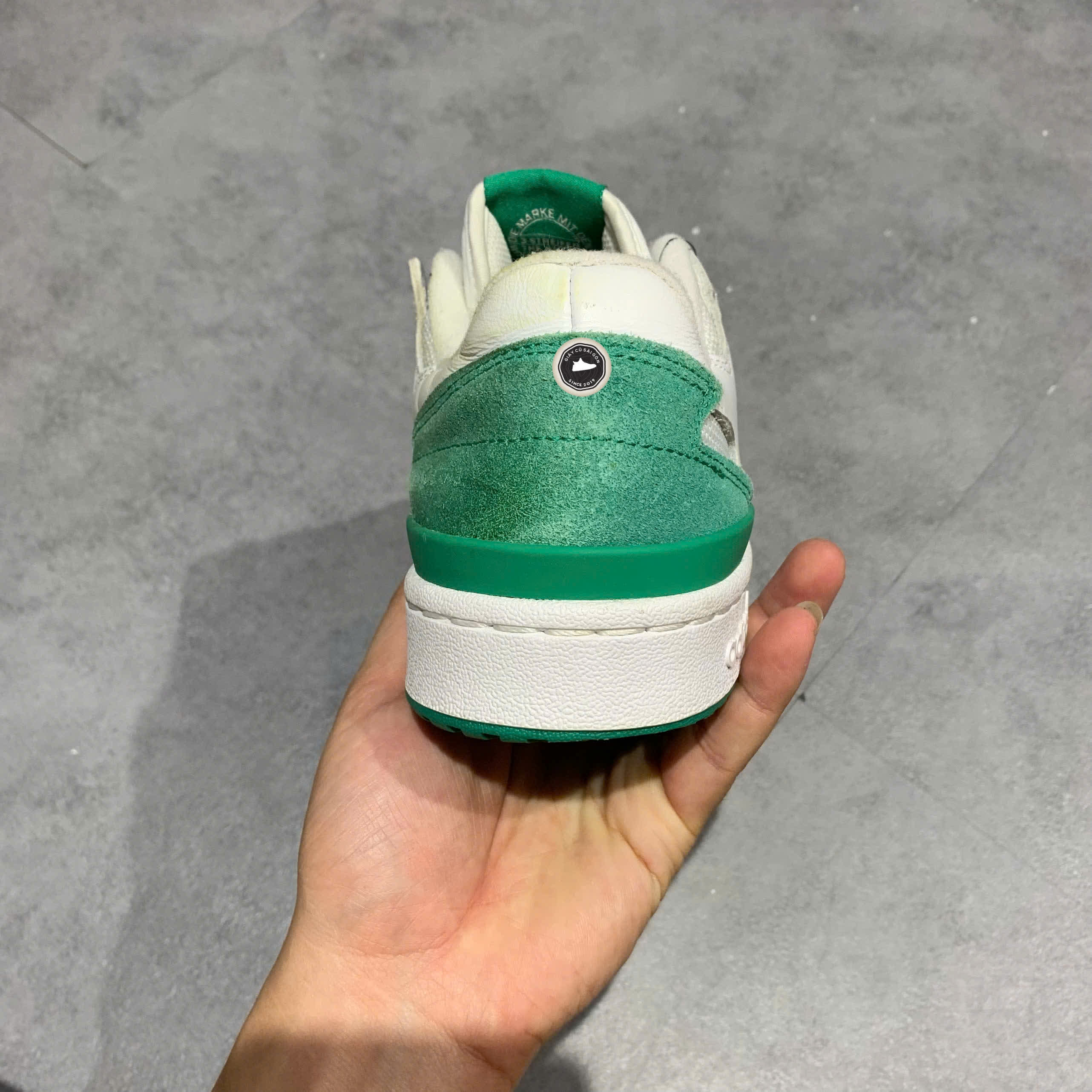 Adidas Originals Forum Low CL Cloud White Court Green FZ6262 SIZE 39 1/3 GIÀY 2HAND CHÍNH HÃNG PVN21236