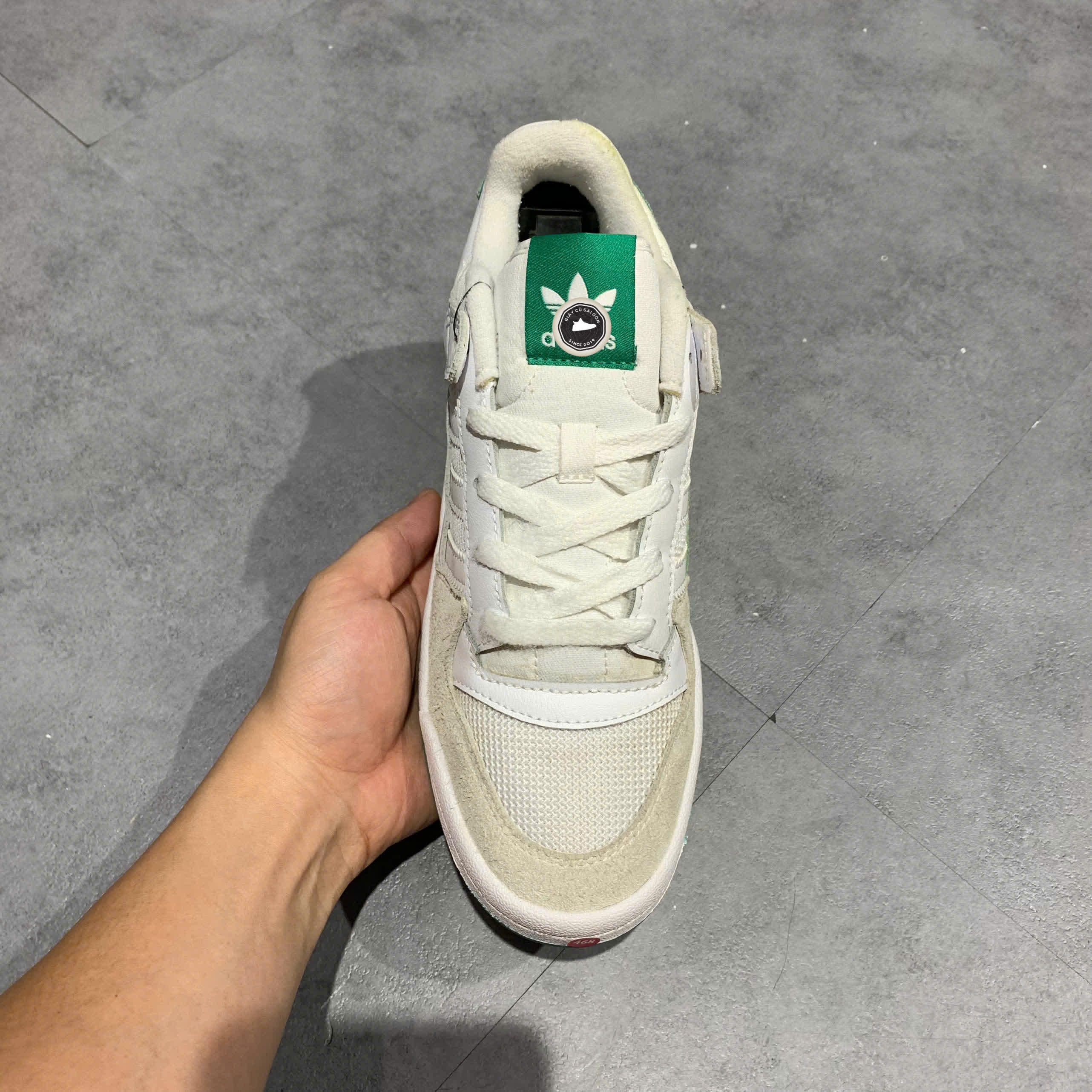 Adidas Originals Forum Low CL Cloud White Court Green FZ6262 SIZE 39 1/3 GIÀY 2HAND CHÍNH HÃNG PVN21236