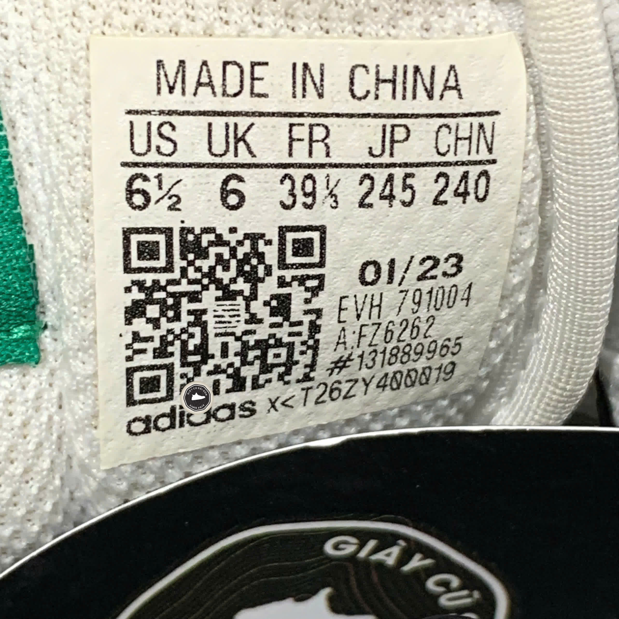 Adidas Originals Forum Low CL Cloud White Court Green FZ6262 SIZE 39 1/3 GIÀY 2HAND CHÍNH HÃNG PVN21236