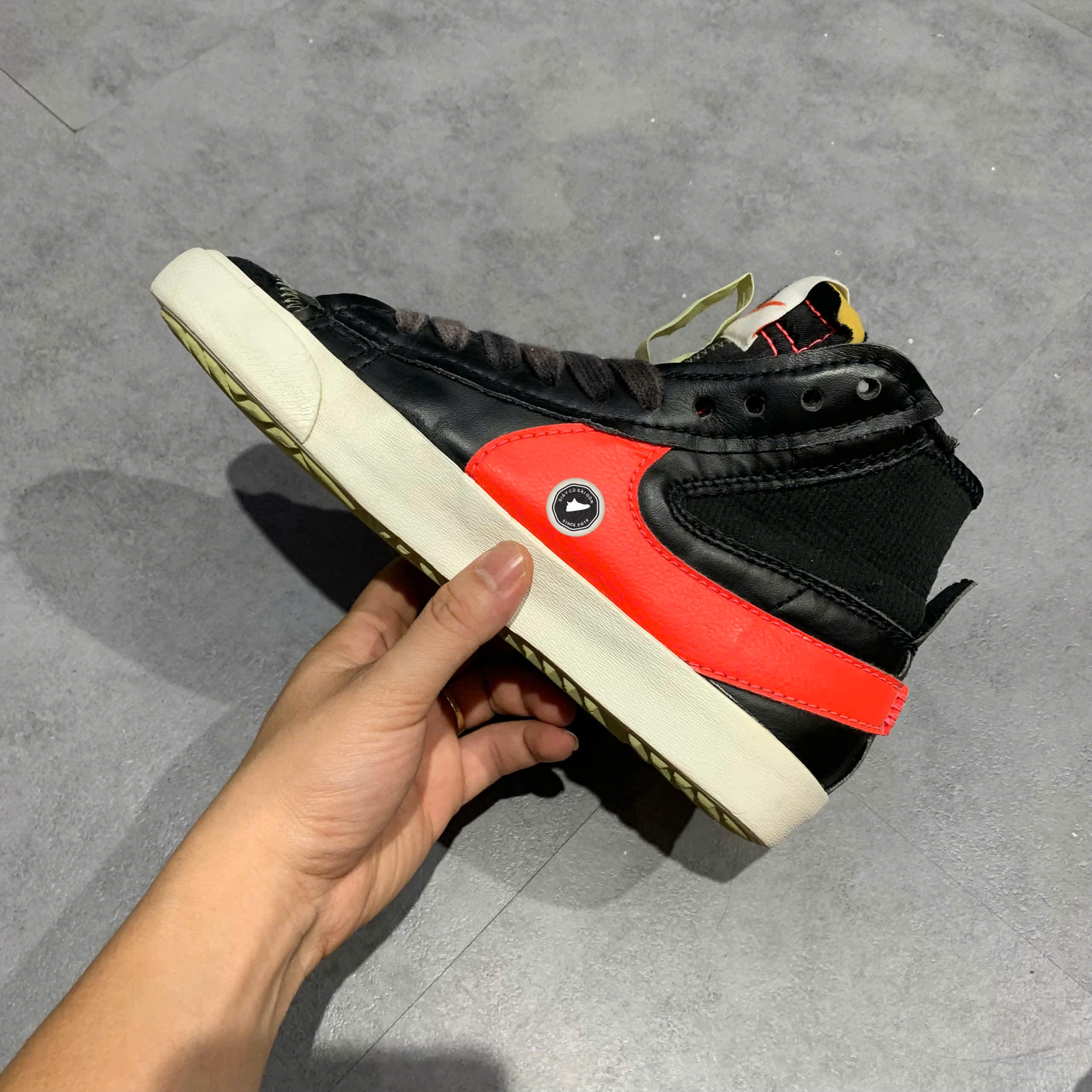 Nike Blazer Mid '77 Jumbo 'Black Bright Crimson' DD3111 001 SIZE 40 GIÀY 2HAND CHÍNH HÃNG PVN21239