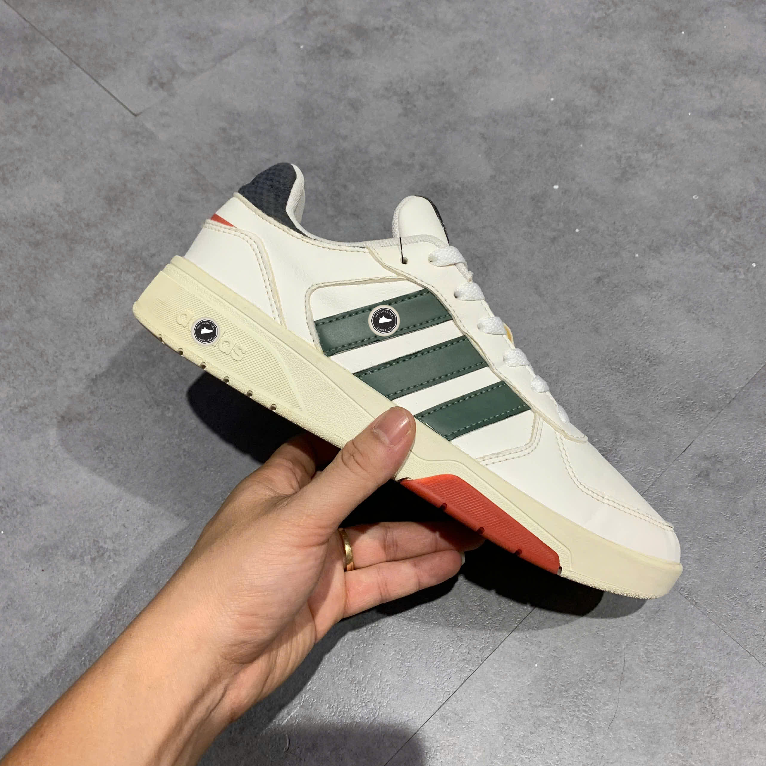 ADIDAS CourtBeat Court Lifestyle 'White Green Oxide' GX1743 SIZE 40 GIÀY 2HAND CHÍNH HÃNG PVN21211