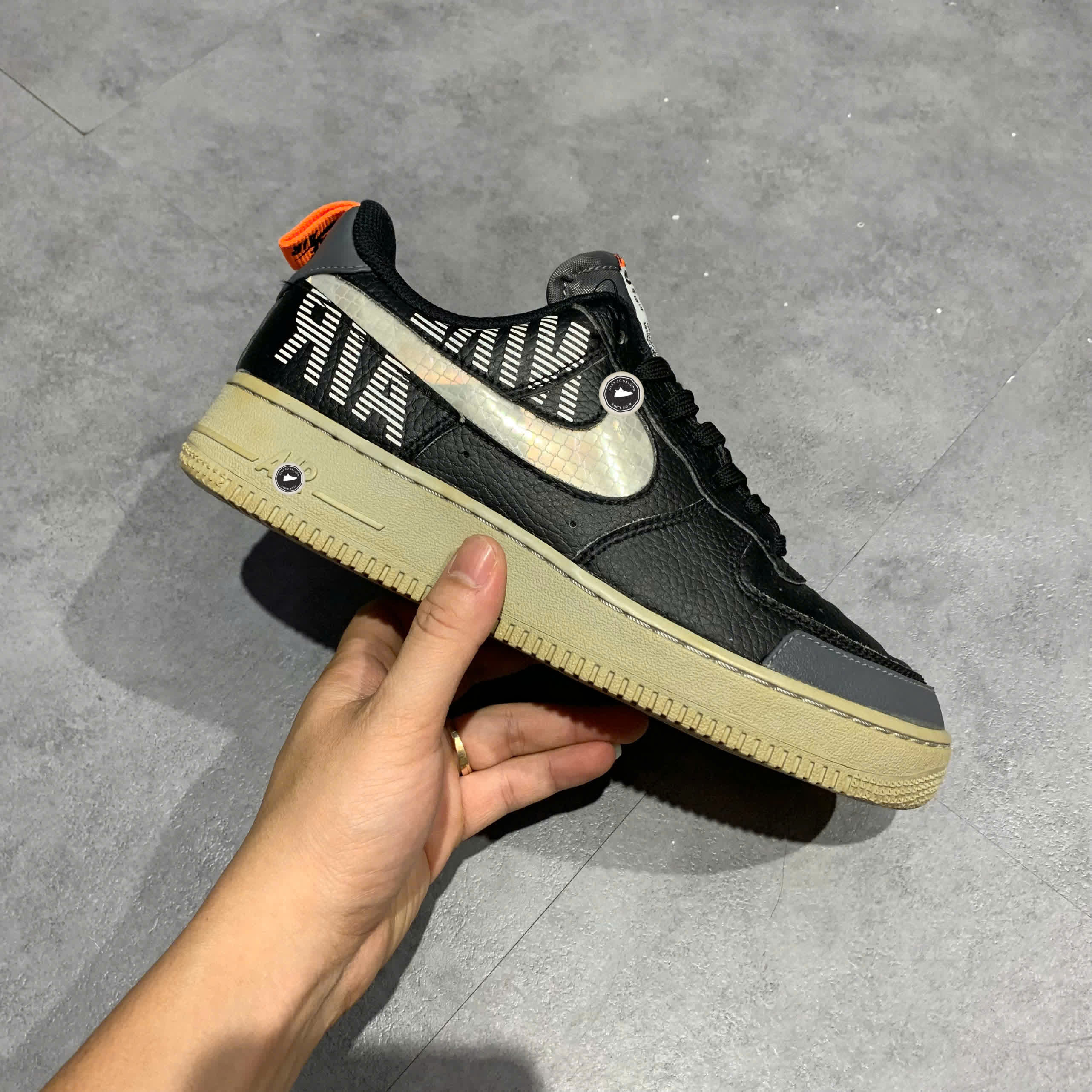 Nike Air Force 1 '07 LV8 Low 'Under Construction - Black' BQ4421 002 SIZE 40 GIÀY 2HAND CHÍNH HÃNG PVN21150