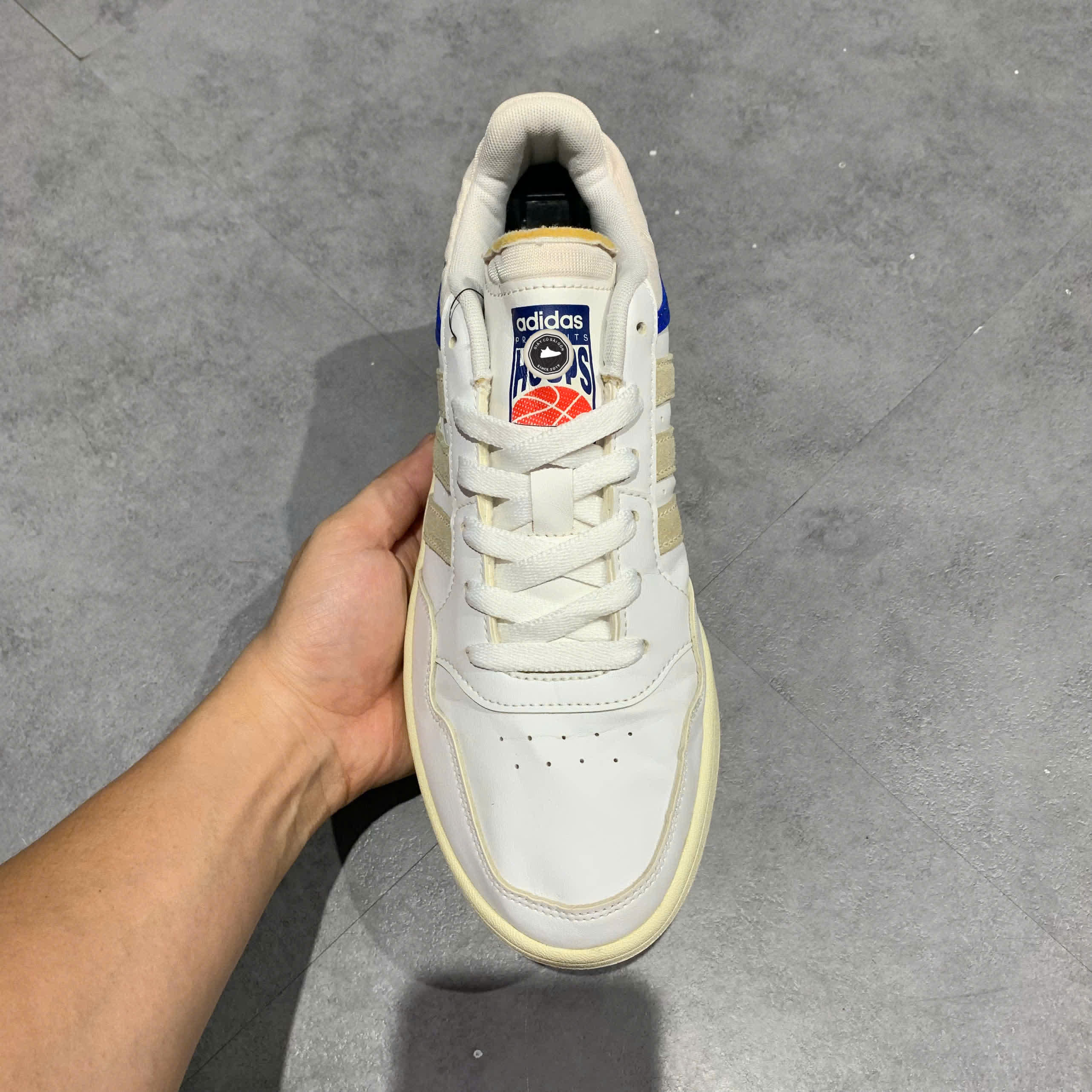 ADIDAS HOOPS 3.0 'CHALK WHITE' GZ1346 SIZE 40 2/3 GIÀY 2HAND CHÍNH HÃNG PVN21218