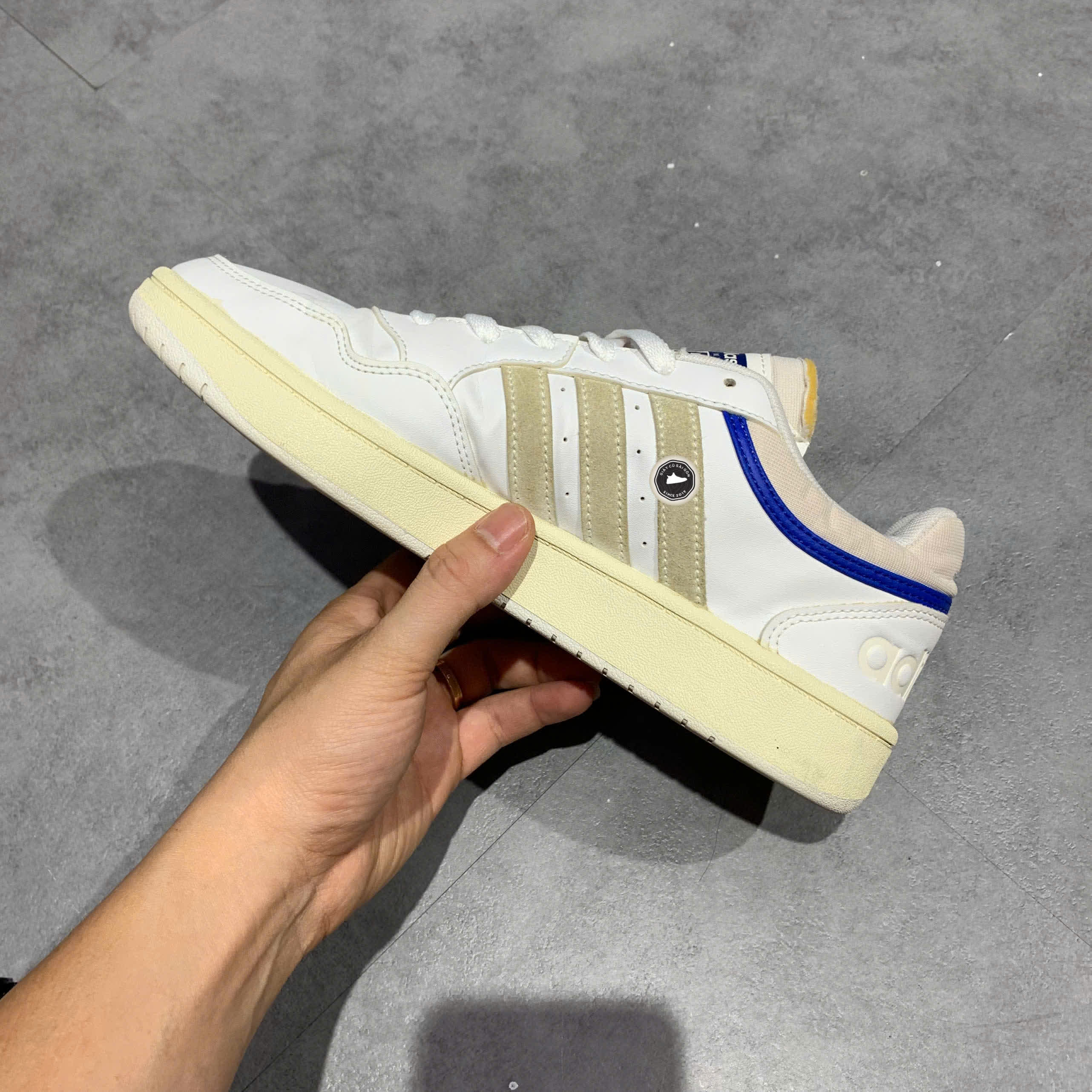 ADIDAS HOOPS 3.0 'CHALK WHITE' GZ1346 SIZE 40 2/3 GIÀY 2HAND CHÍNH HÃNG PVN21218