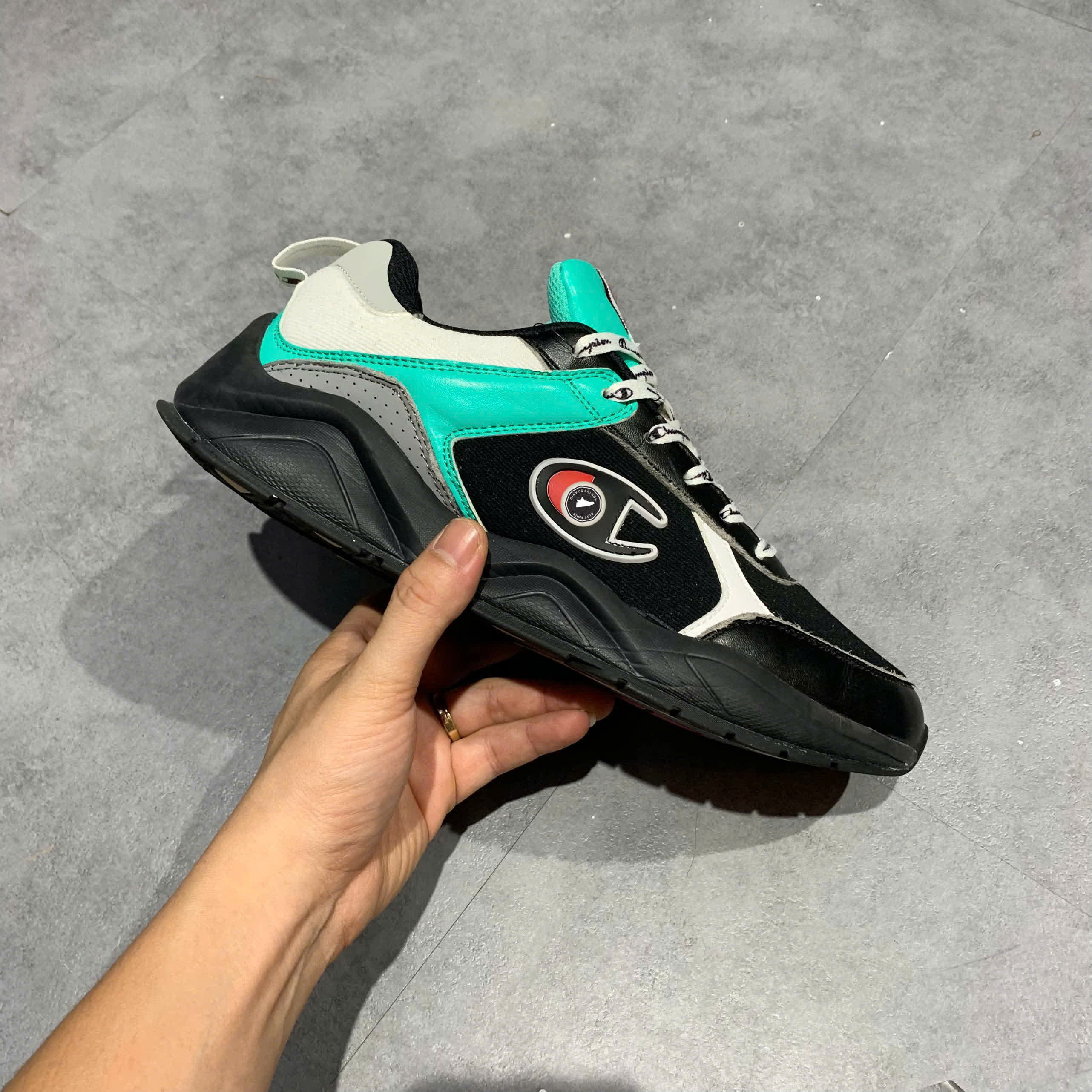 Champion 93 Eighteen Block Black Green Men CM100117Y SIZE 42.5 GIÀY 2HAND CHÍNH HÃNG PVN21196