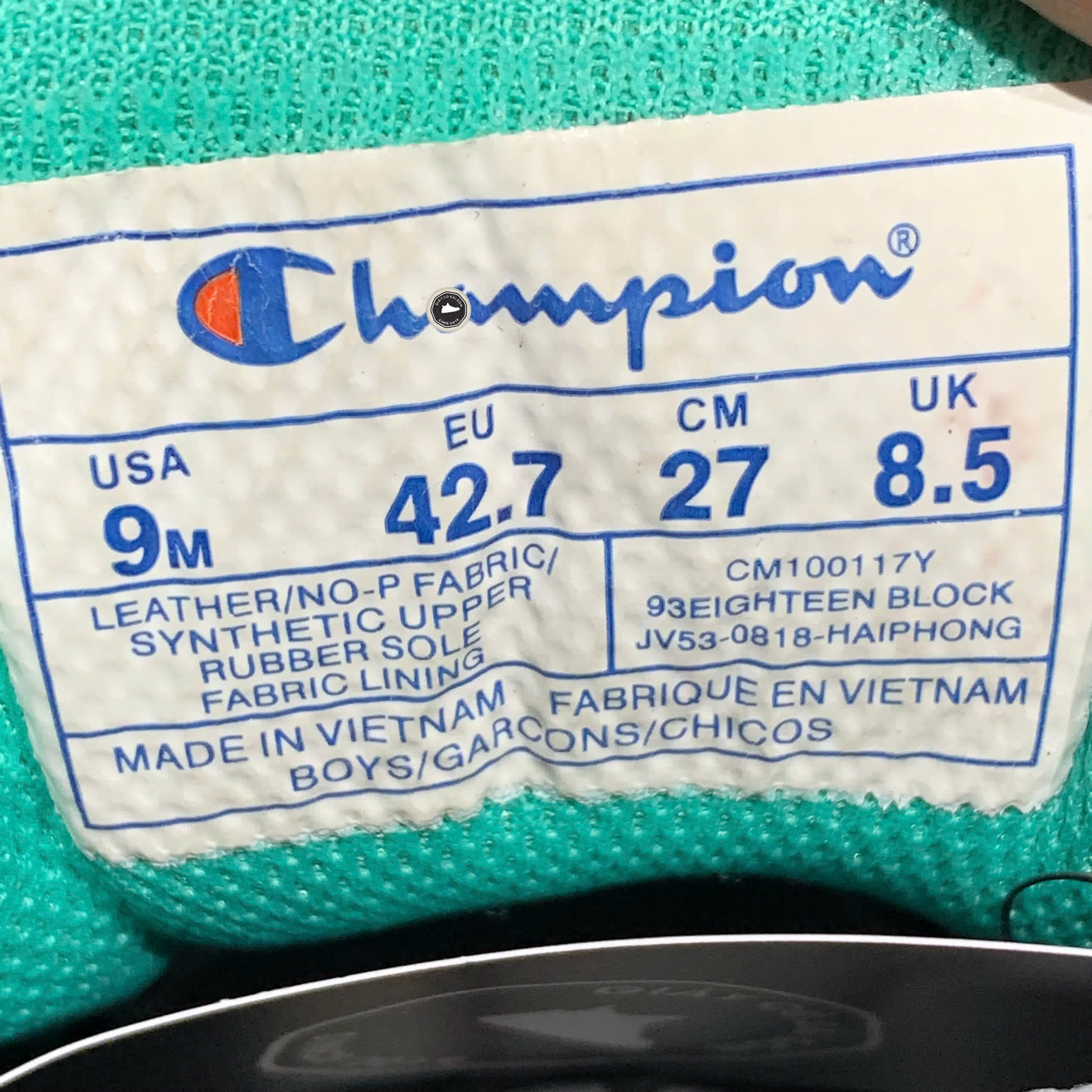 Champion 93 Eighteen Block Black Green Men CM100117Y SIZE 42.5 GIÀY 2HAND CHÍNH HÃNG PVN21196