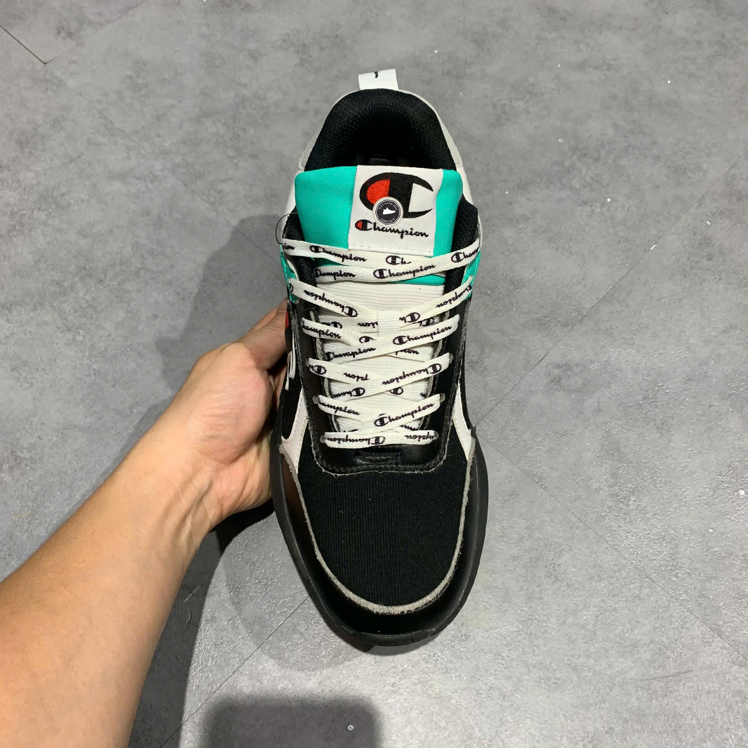 Champion 93 Eighteen Block Black Green Men CM100117Y SIZE 42.5 GIÀY 2HAND CHÍNH HÃNG PVN21196