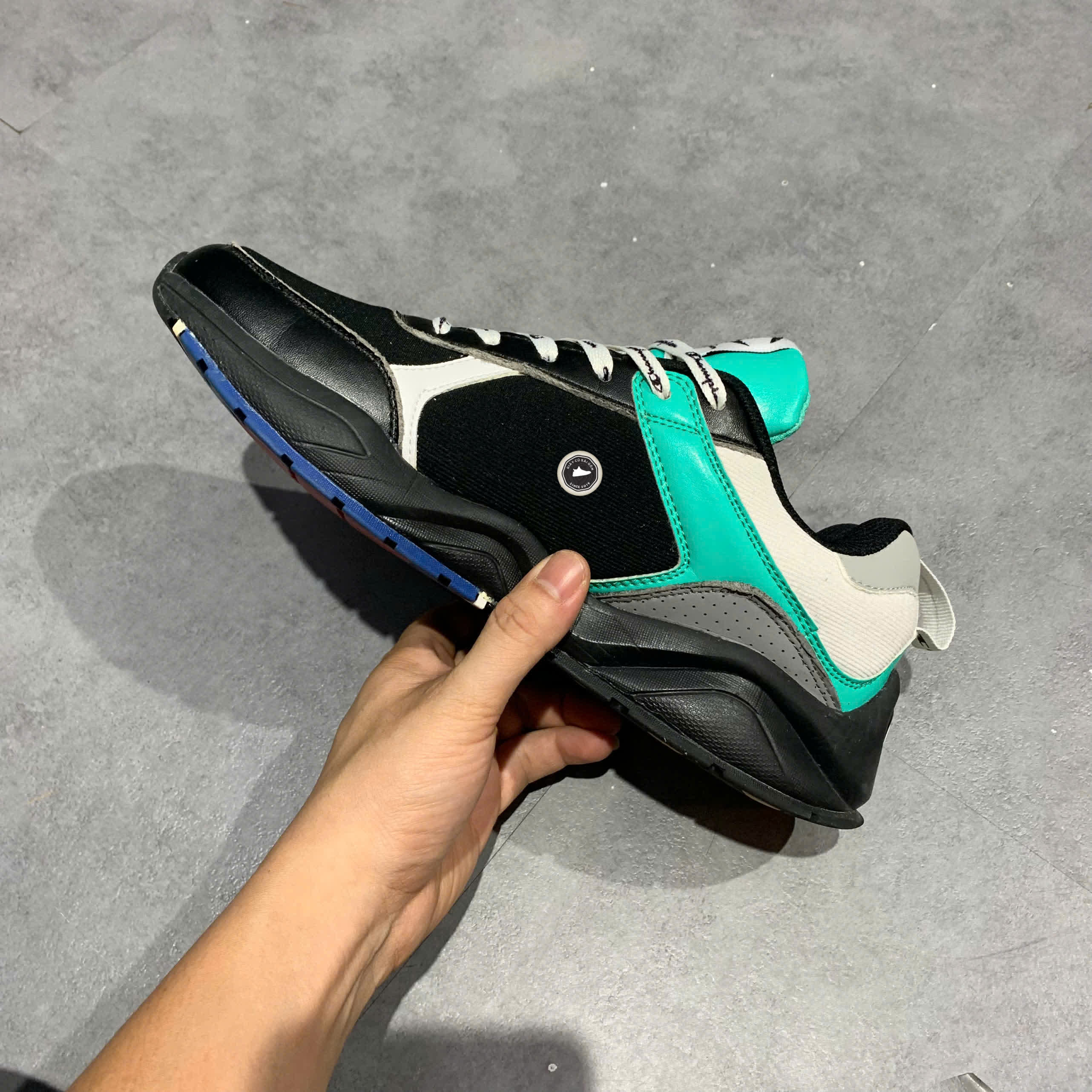 Champion 93 Eighteen Block Black Green Men CM100117Y SIZE 42.5 GIÀY 2HAND CHÍNH HÃNG PVN21196