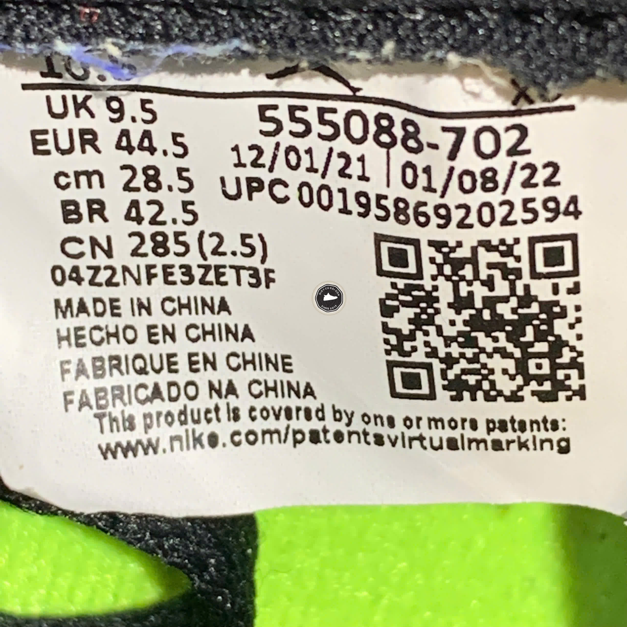 NIKE AIR FORCE 1 '07 LOW WHITE WOLF GREY SOLE DV0788 100 SIZE 44 GIÀY 2HAND CHÍNH HÃNG PVN21815