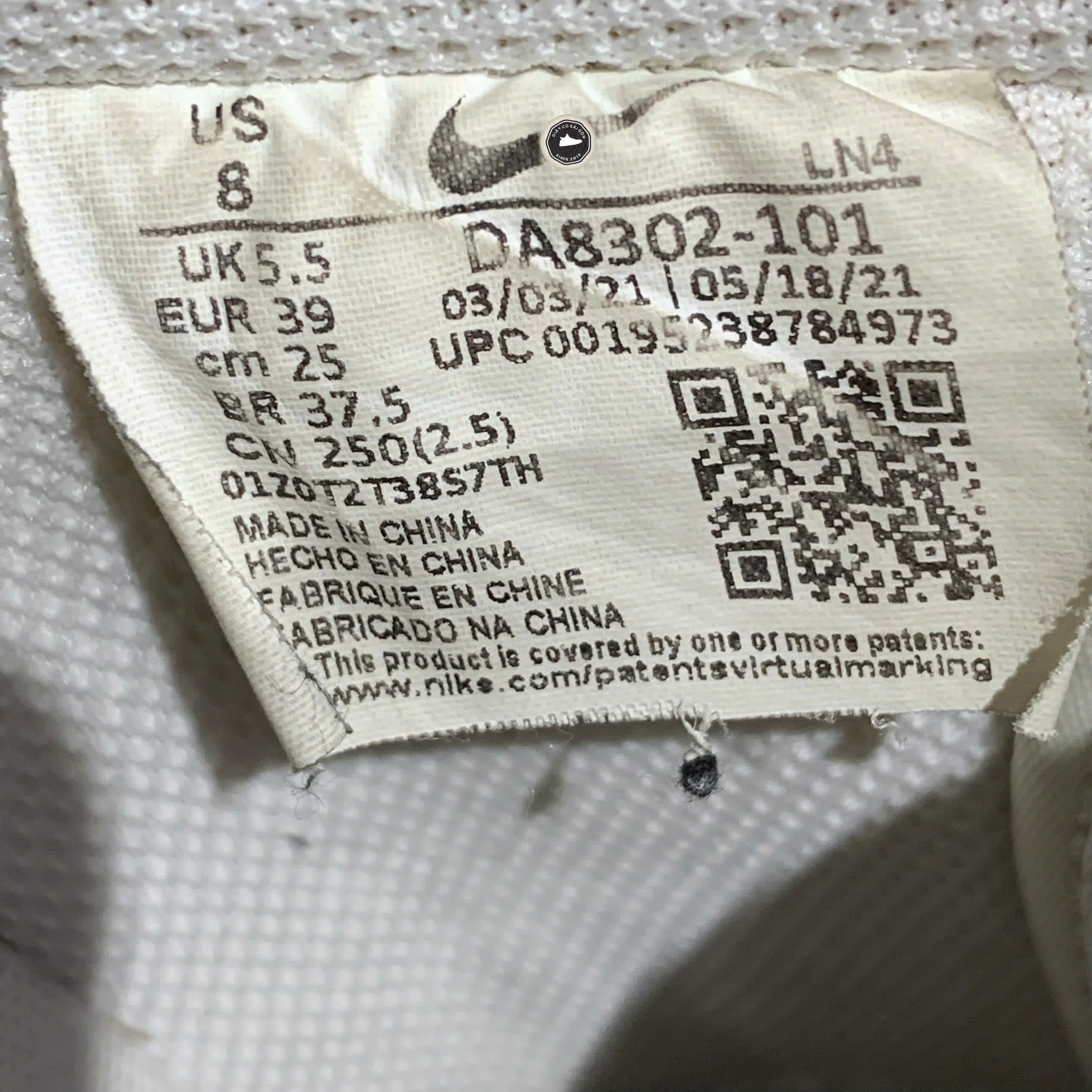 NIKE AIR FORCE 1 LOW FIRST USE CREAM (W) DA8302 101 SIZE 39 GIÀY 2HAND CHÍNH HÃNG PVN21776