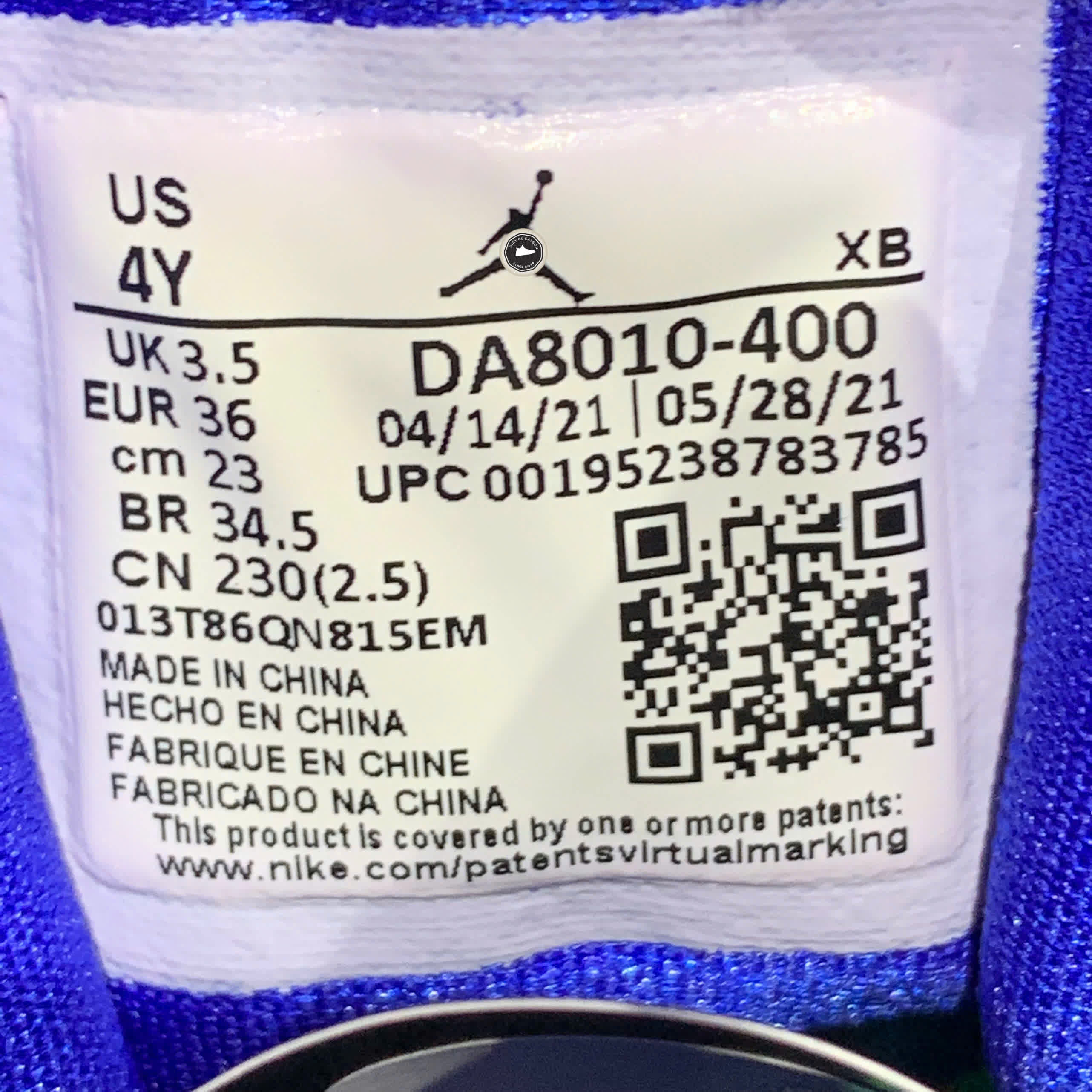 Air Jordan 1 Mid GS Sprite Blue/White/Green DA8010 400 SIZE 36 GIÀY 2HAND CHÍNH HÃNG PVN22110