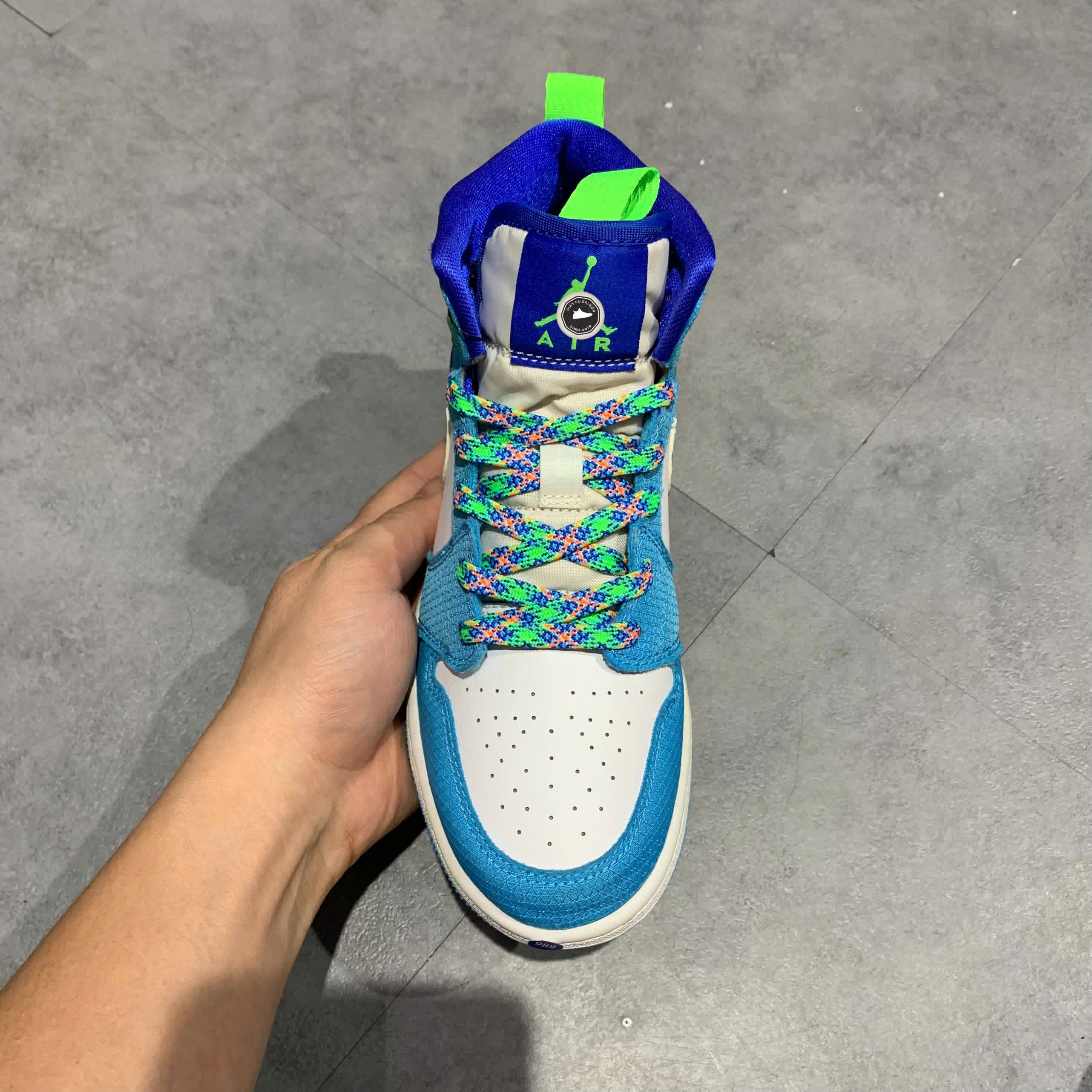 Air Jordan 1 Mid GS Sprite Blue/White/Green DA8010 400 SIZE 36 GIÀY 2HAND CHÍNH HÃNG PVN22110