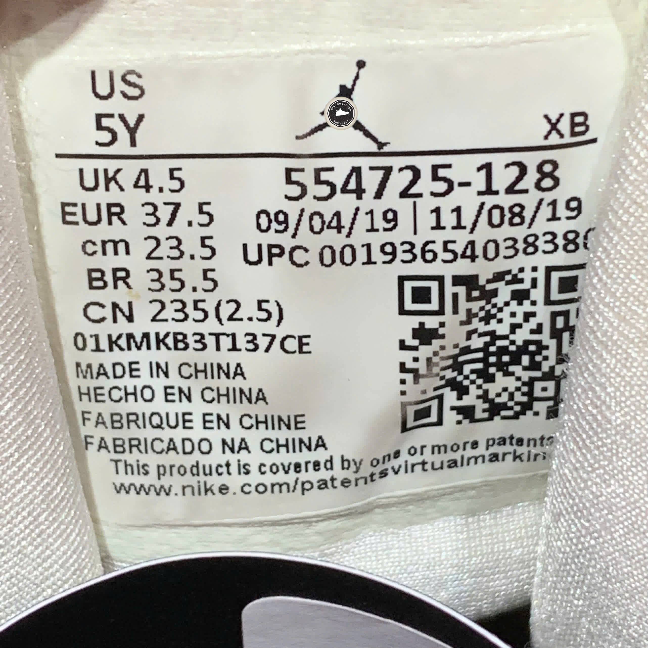 SIAir Jordan 1 Mid Alternate Multi-Color (GS) White Court Purple Spirit Teal 554725 128 SIZE 37.5 GIÀY 2HAND CHÍNH HÃNG PVN22154