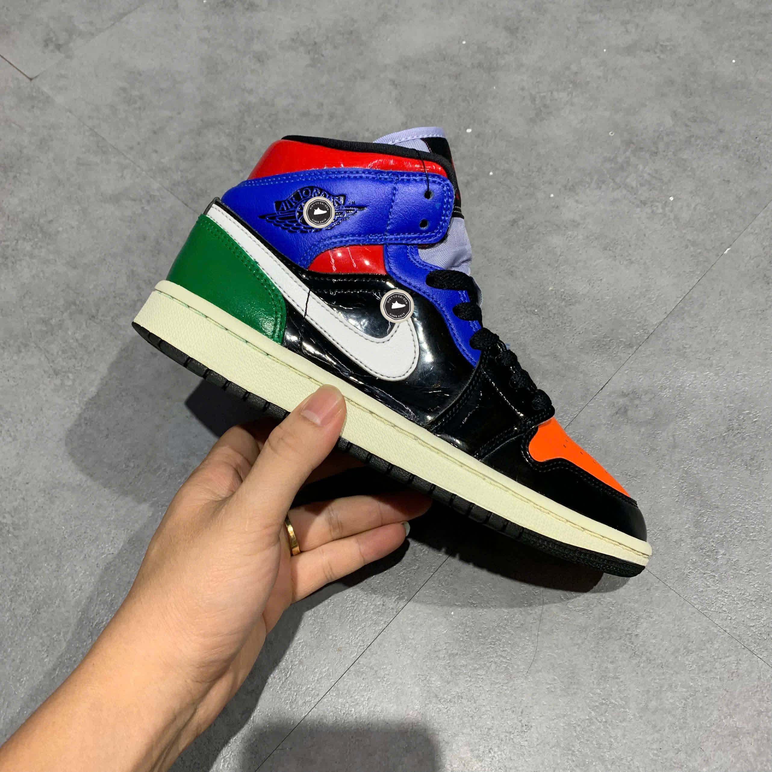 air jordan 1 mid patent multi