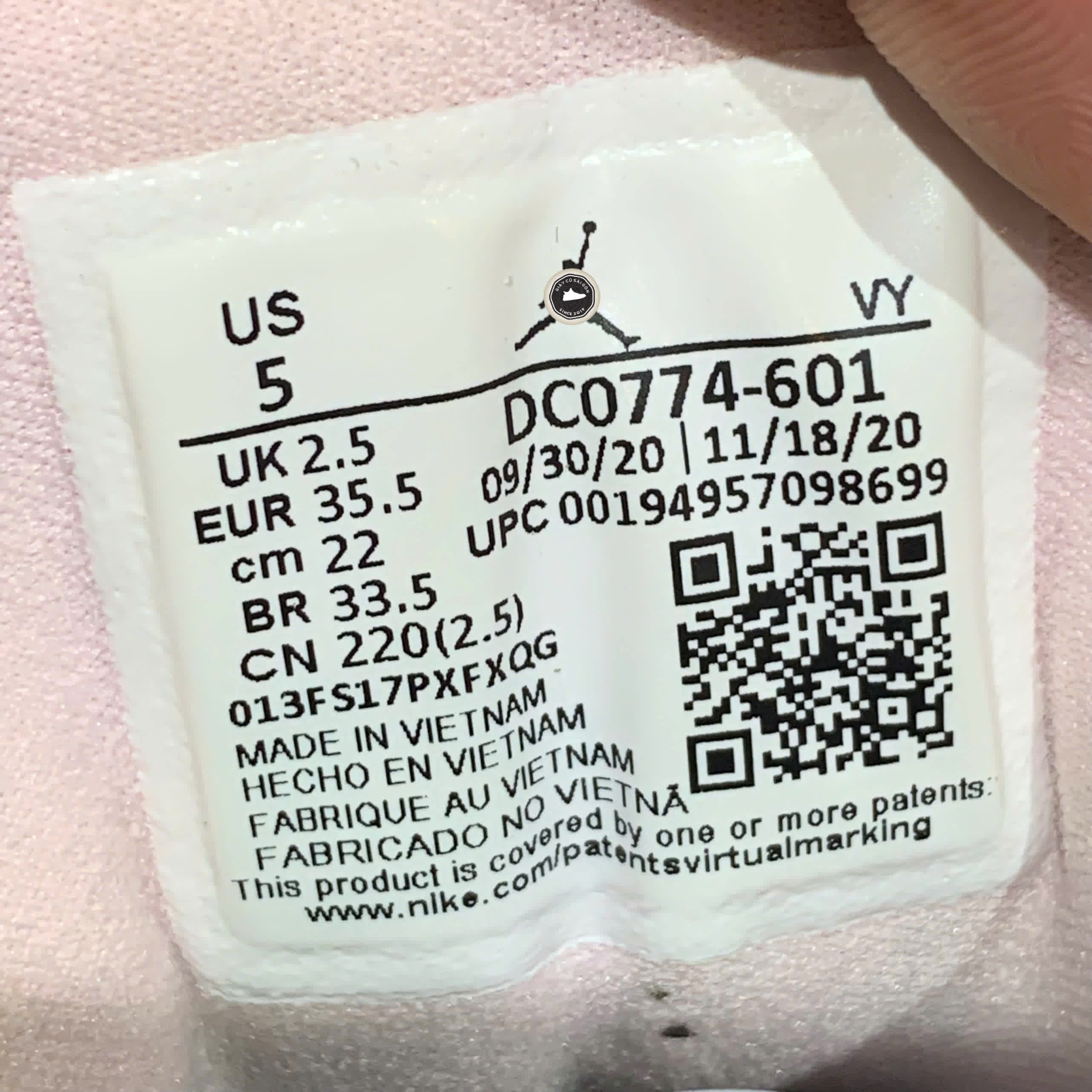 Nike Air Jordan 1 Low 'Arctic Pink Gum' DC0774 601 SIZE 35.5 GIÀY 2HAND CHÍNH HÃNG PVN22131