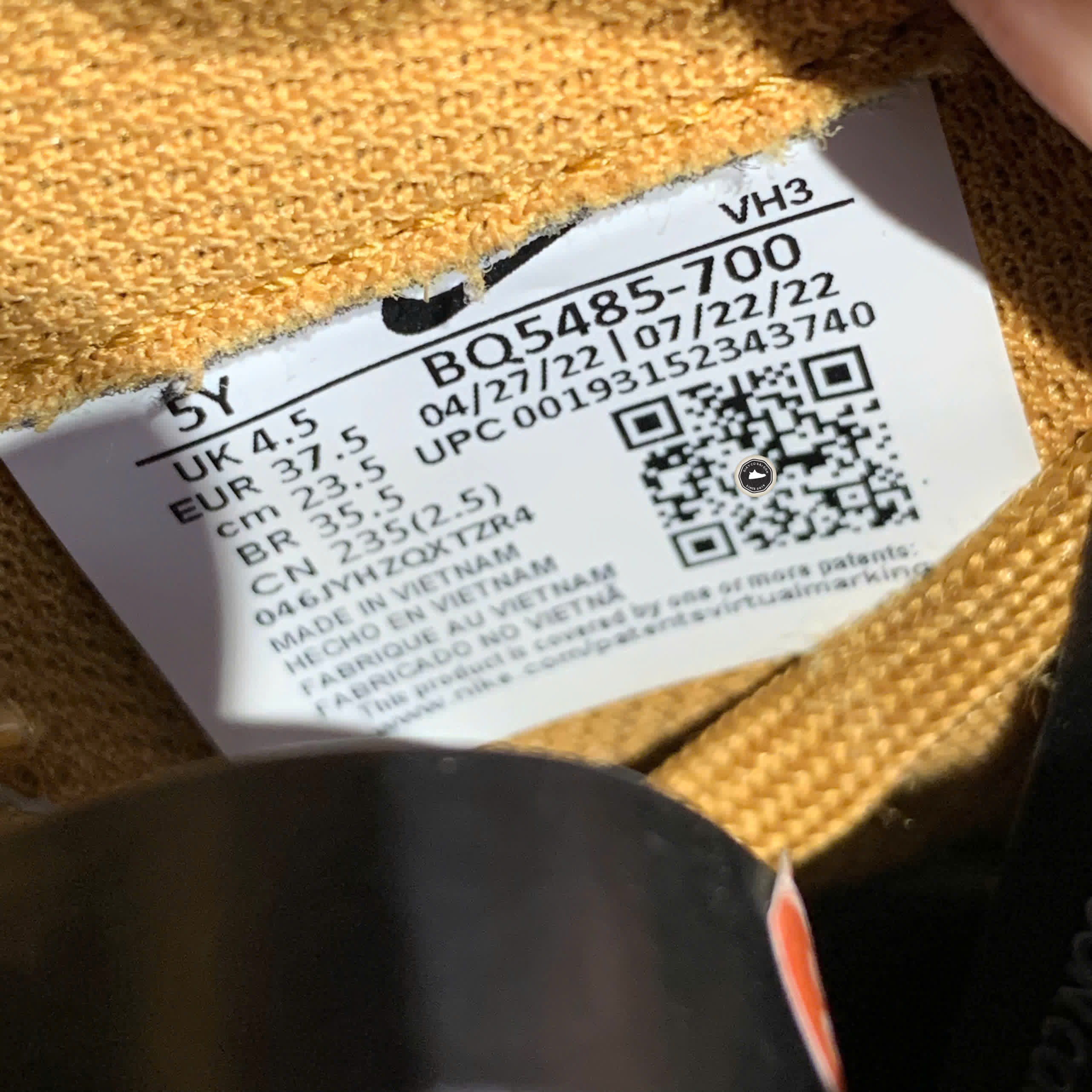 NIKE AIR FORCE 1 LV8 3 GS 'WHEAT' BQ5485 700 SIZE 37.5 GIÀY 2HAND CHÍNH HÃNG PVN22143