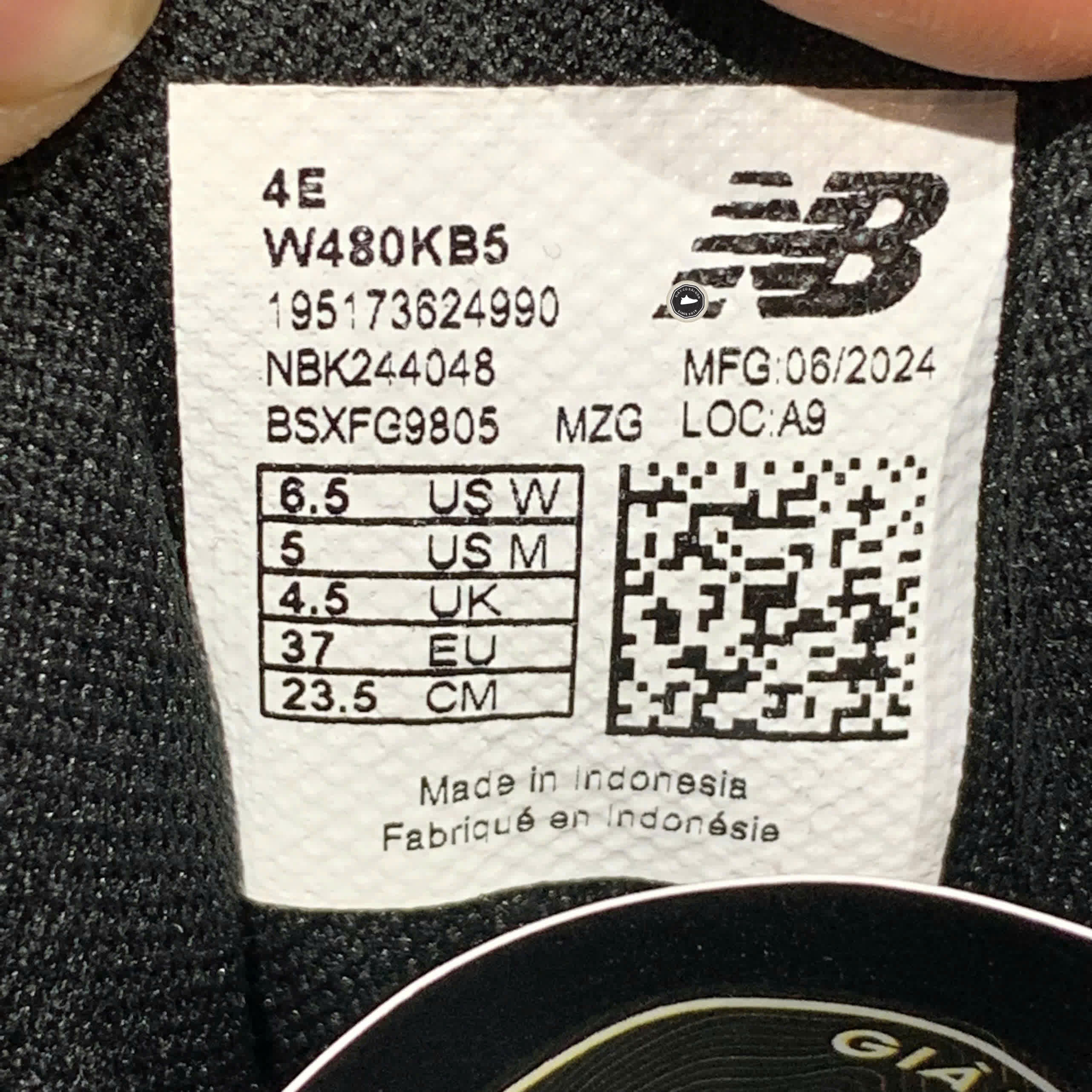 New Balance Wmns 480v5 4E Wide 'Black White' W480KB5 4E SIZE 37 GIÀY 2HAND CHÍNH HÃNG PVN22129