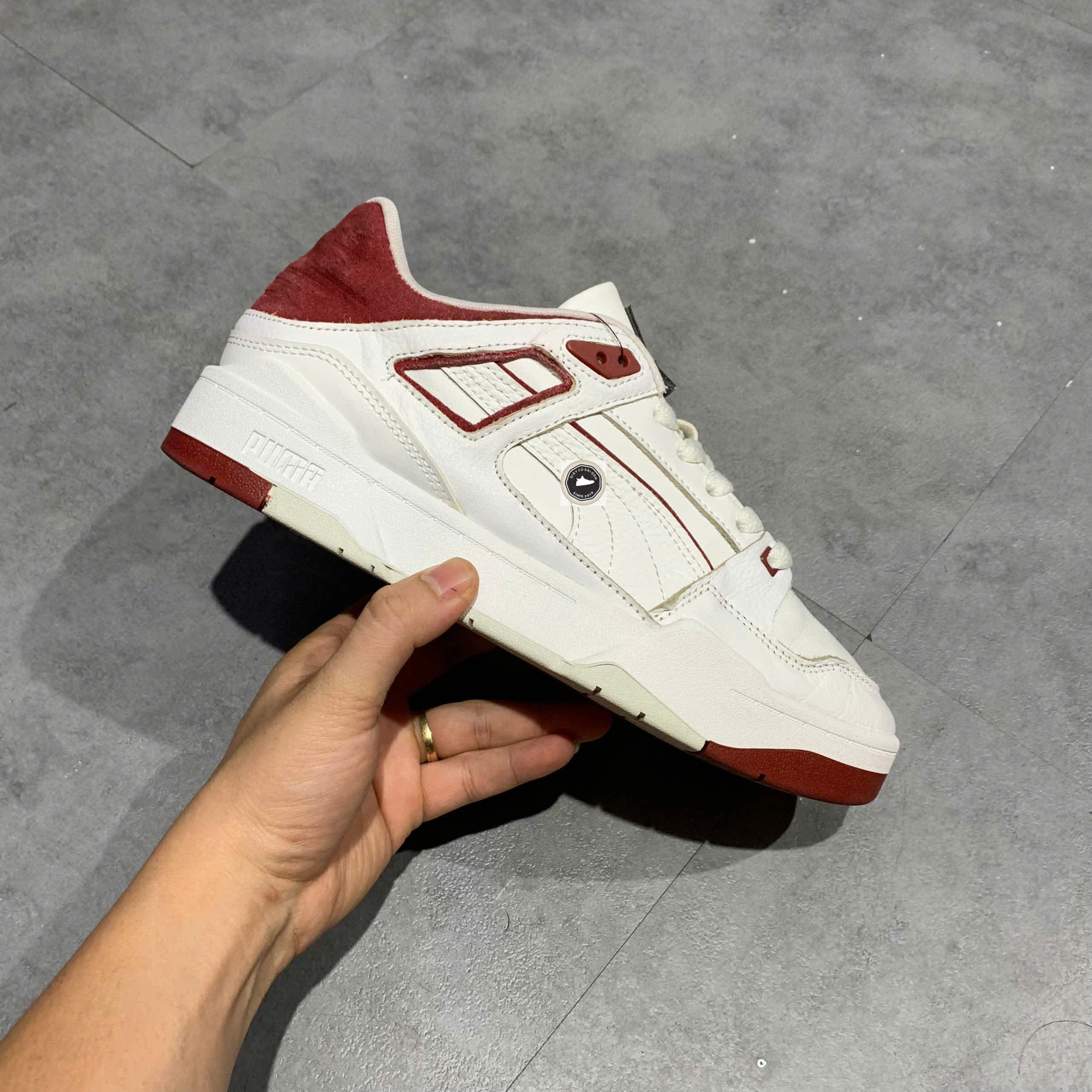 🔥 PUMA SLIPSTREAM – WHITE / INTENSE RED – SIZE 41 1/3 – PVN22641 – CHÍNH HÃNG