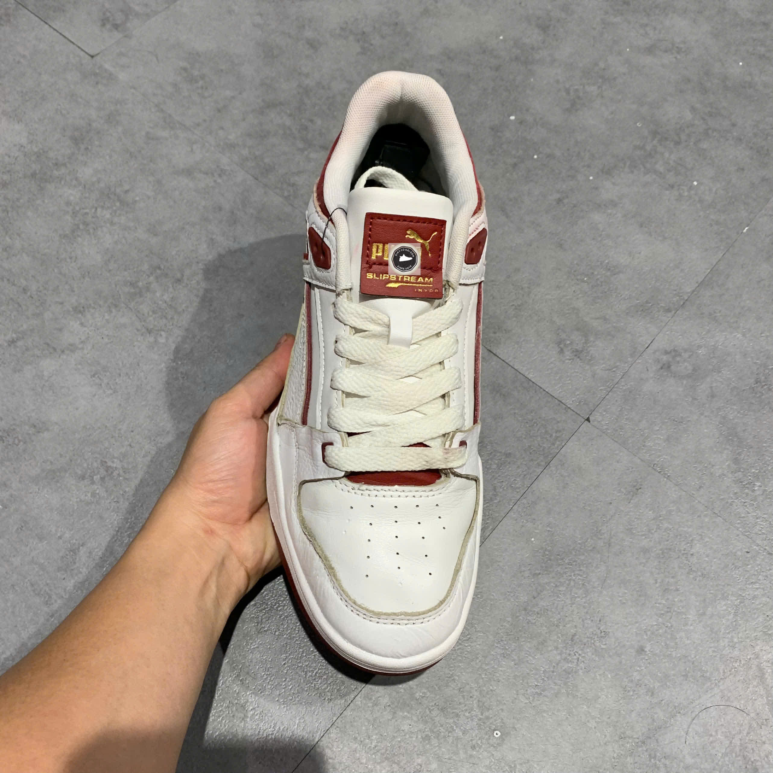 🔥 PUMA SLIPSTREAM – WHITE / INTENSE RED – SIZE 41 1/3 – PVN22641 – CHÍNH HÃNG