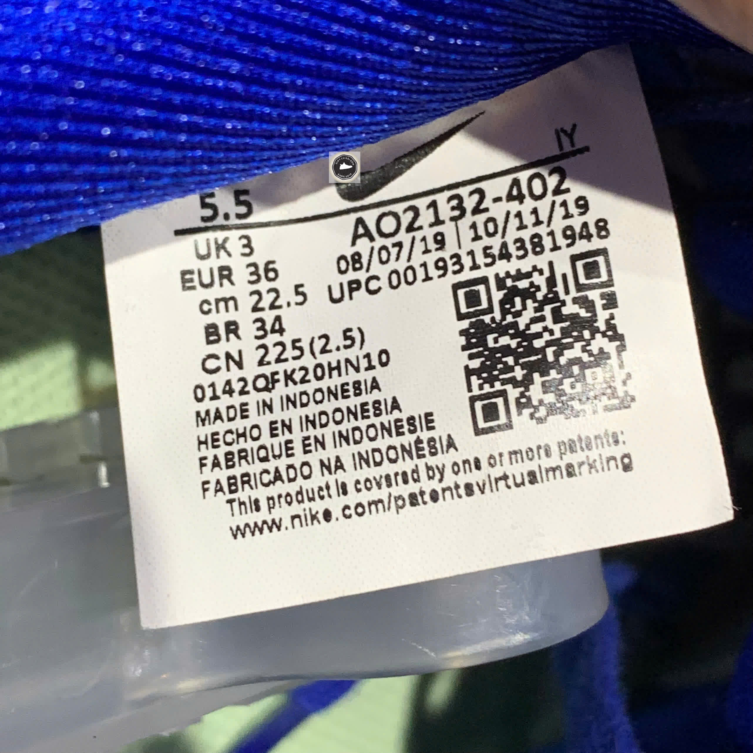 Nike Air Force 1 '07 Essential 'Hyper Blue Volt' - AO2132 402 - Size 36 - GIÀY 2HAND CHÍNH HÃNG 23031