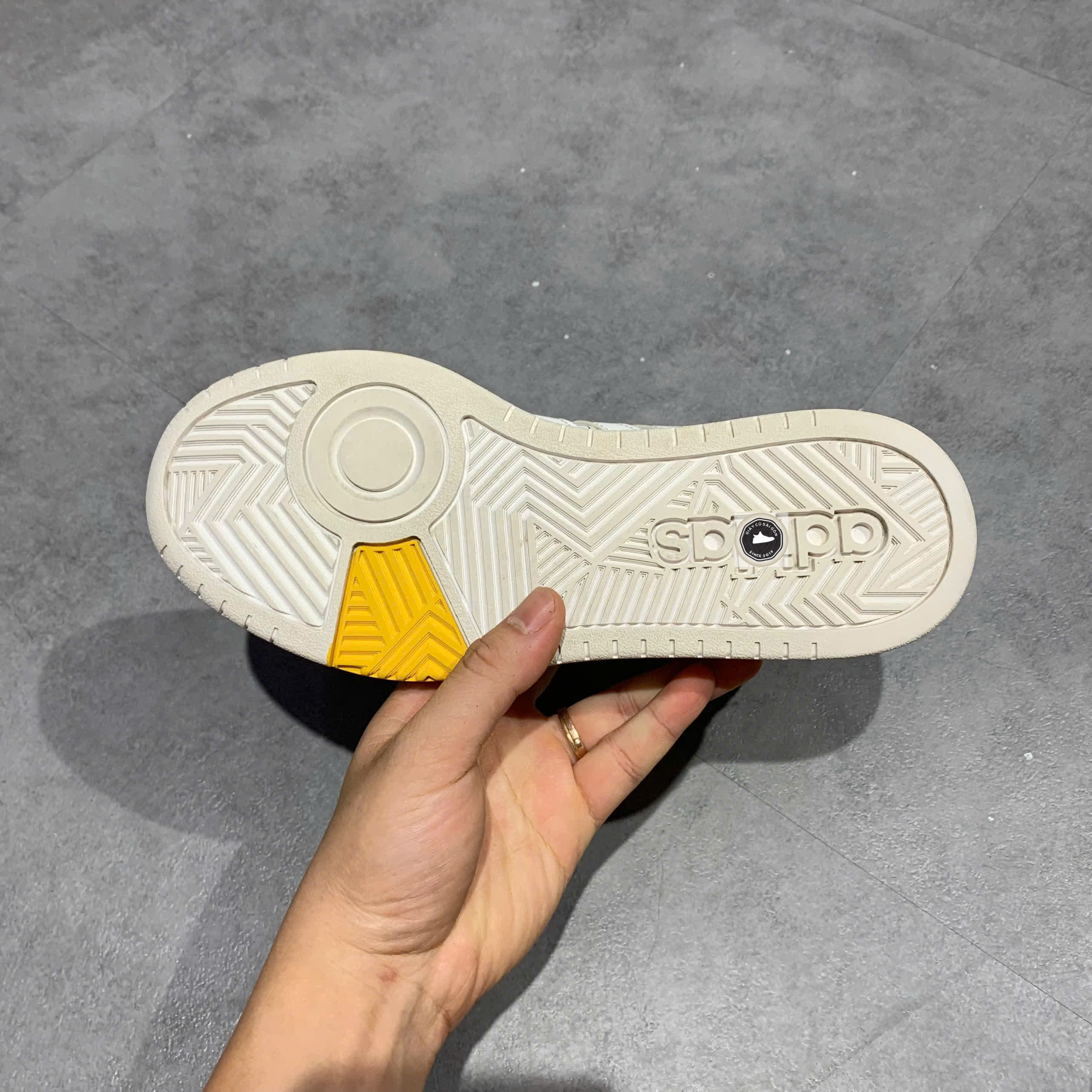 Adidas Hoops 3.0 Low White Black - GW6990 - Size 37 1/3 - GIÀY 2HAND CHÍNH HÃNG 22935