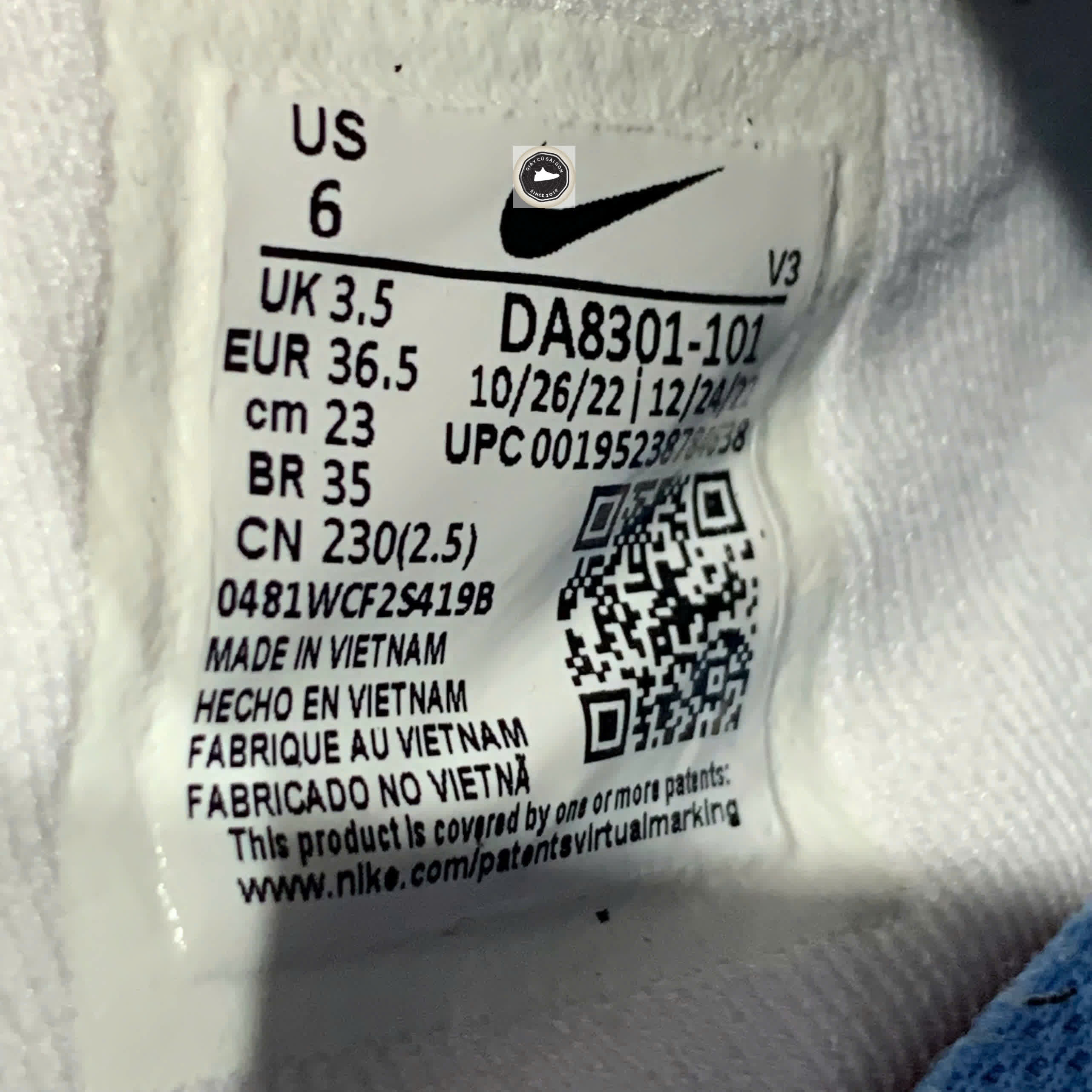 Nike Air Force 1 Low UV Reactive Swoosh (W) - DA8301 101 - Size 36.5 - GIÀY 2HAND CHÍNH HÃNG 22993