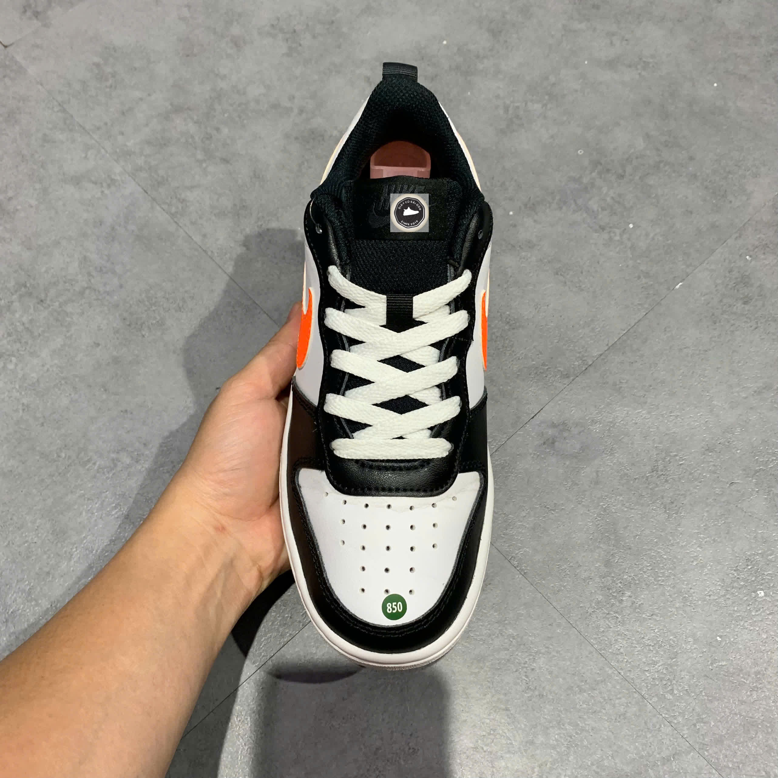 Nike Court Borough Low 2 GS White Black Orange - BQ5448 115 - Size 36 - GIÀY 2HAND CHÍNH HÃNG 23060