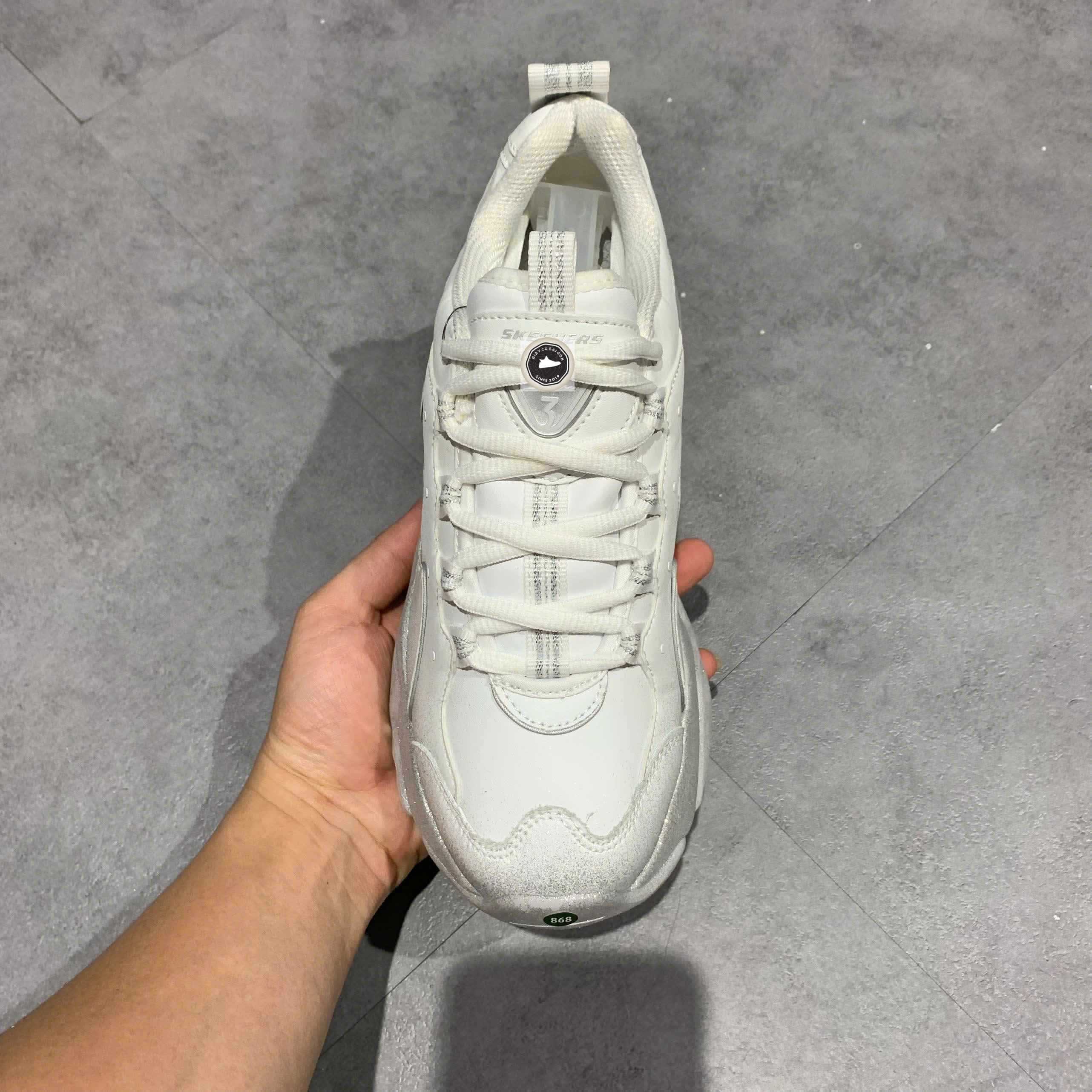 Skechers D'Lites 3.0 White Silver - SN 149256 - Size 37 - GIÀY 2HAND CHÍNH HÃNG 23056