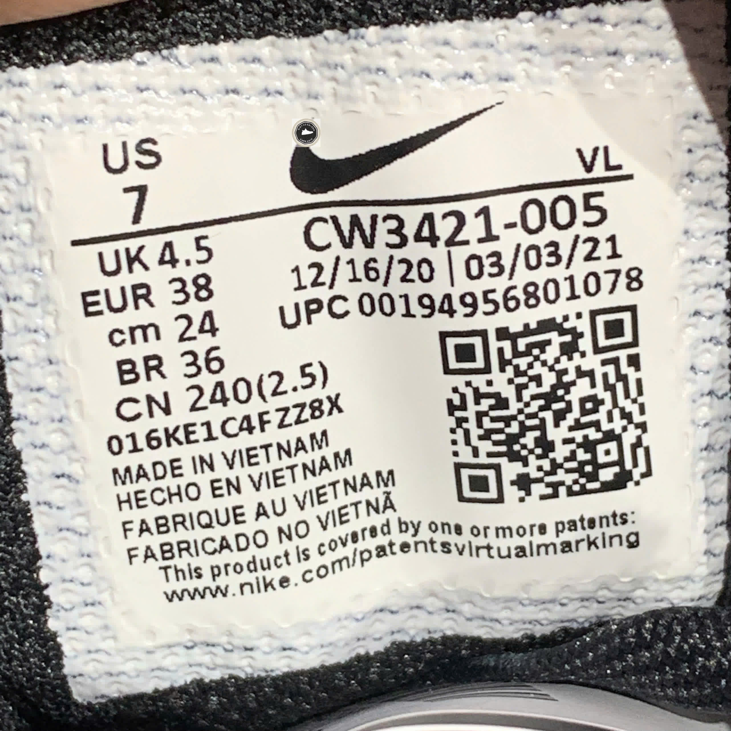 🔥 NIKE ZOOM WINFLO 8 ‘BLACK WHITE’ – SIZE 38 – PVN22953 – CHÍNH HÃNG