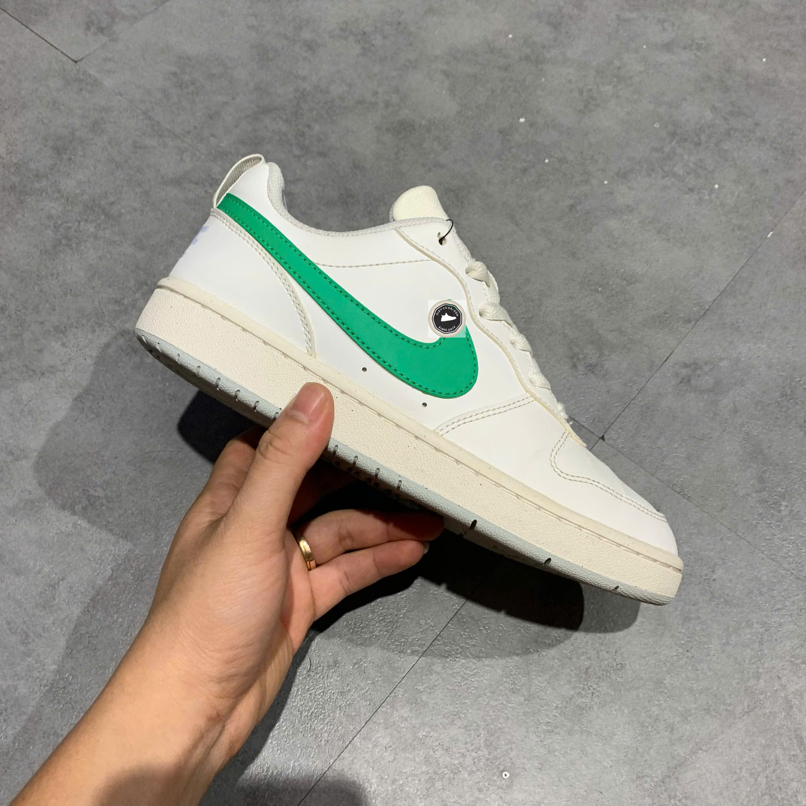 🔥 NIKE COURT BOROUGH LOW RECRAFT ‘WHITE/GREEN’ – SIZE 38 – PVN22961 – CHÍNH HÃNG