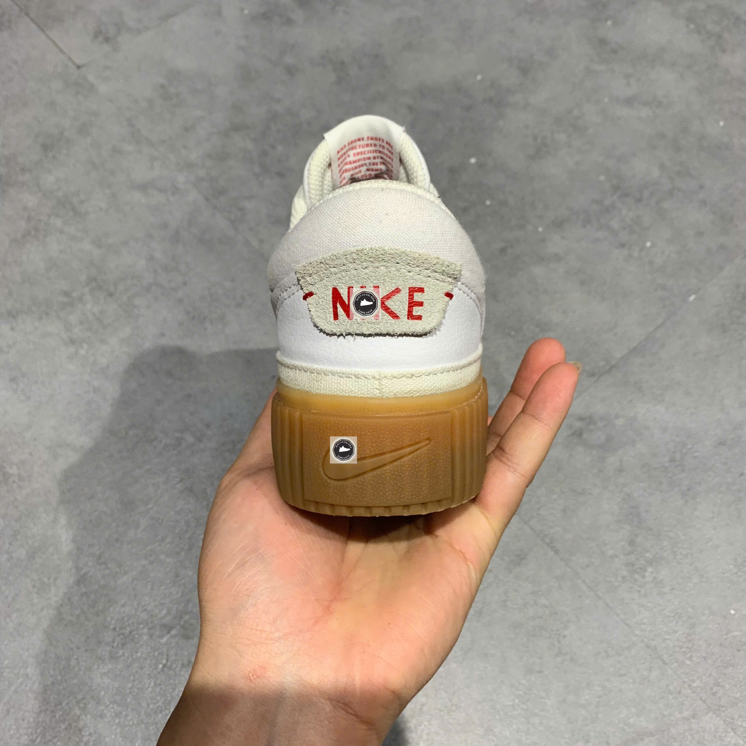 Nike Court Legacy Lift White University Red Gum - FV5526 103 - Size 38.5 - GIÀY 2HAND CHÍNH HÃNG 23015