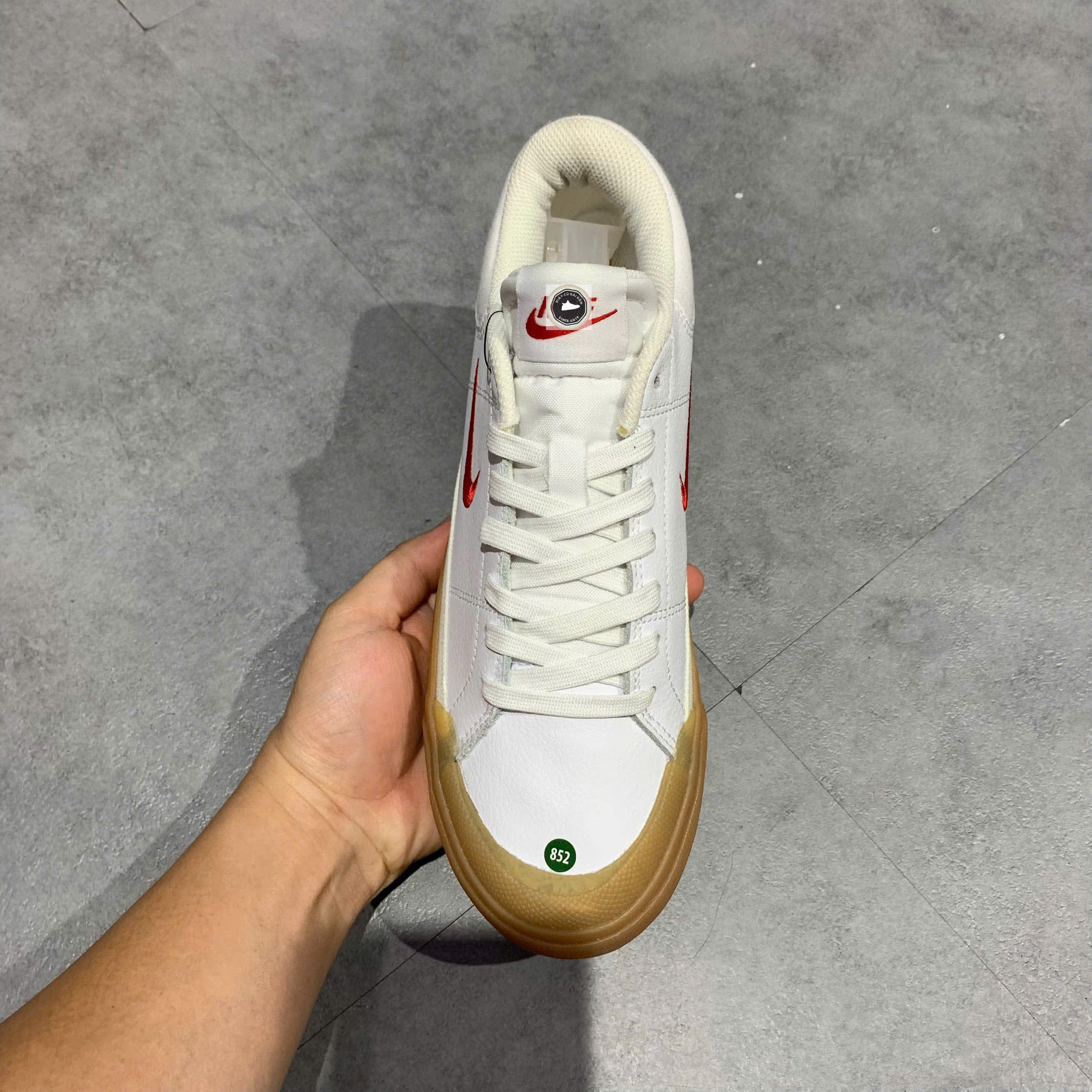 Nike Court Legacy Lift White University Red Gum - FV5526 103 - Size 38.5 - GIÀY 2HAND CHÍNH HÃNG 23015