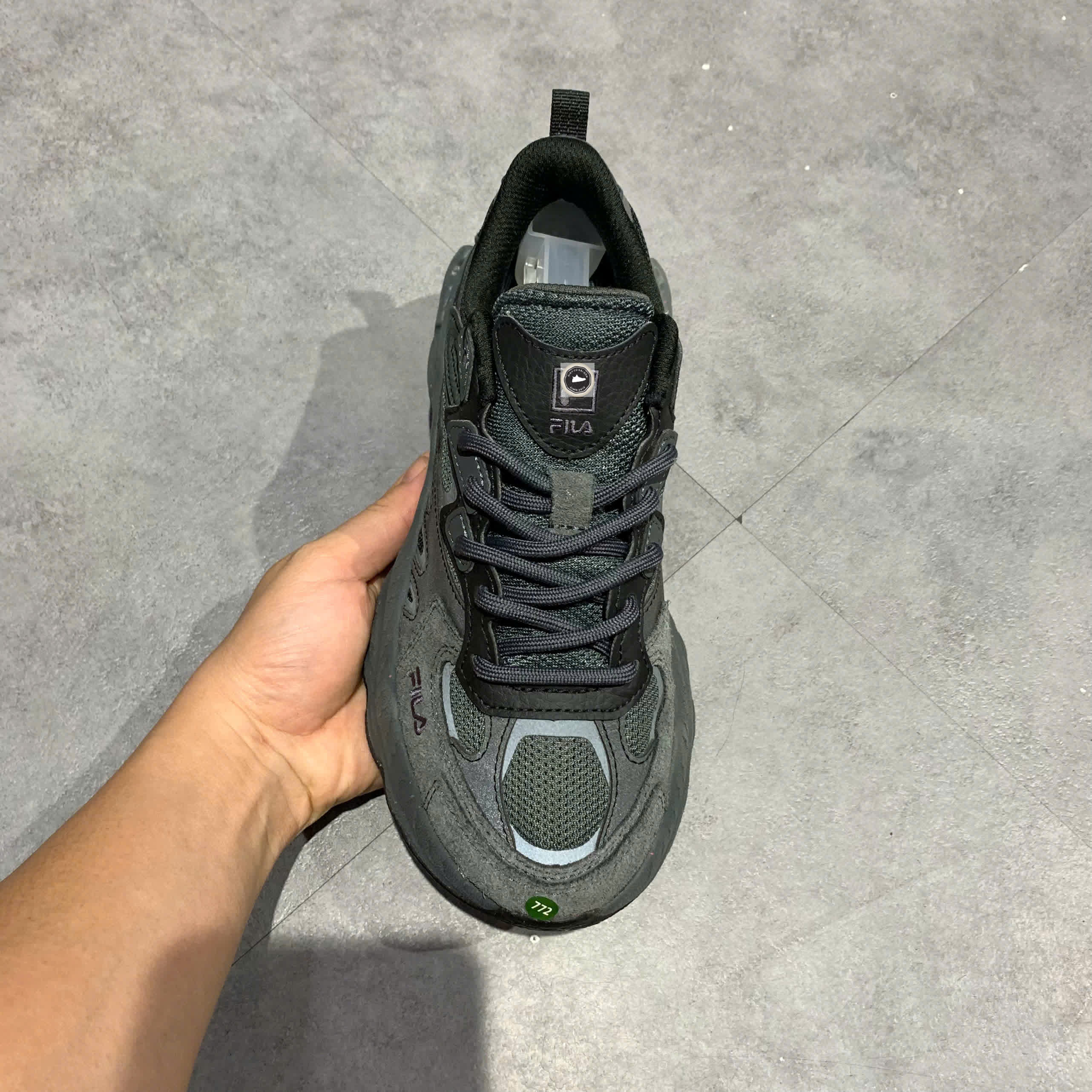 🔥 FILA Fern Sneakers 'Black Grey' – SIZE 36 2/3 – PVN22974 – CHÍNH HÃNG