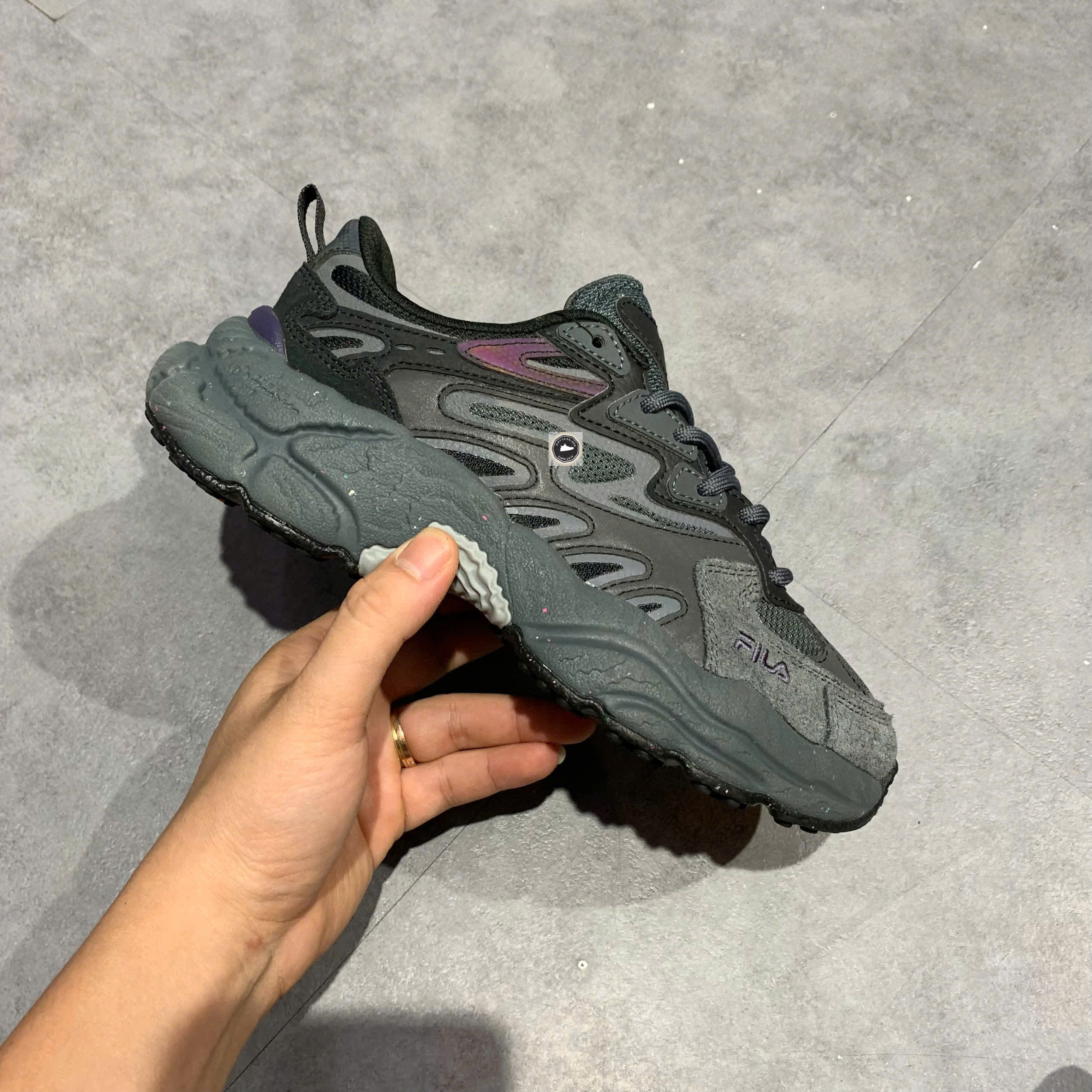 🔥 FILA Fern Sneakers 'Black Grey' – SIZE 36 2/3 – PVN22974 – CHÍNH HÃNG