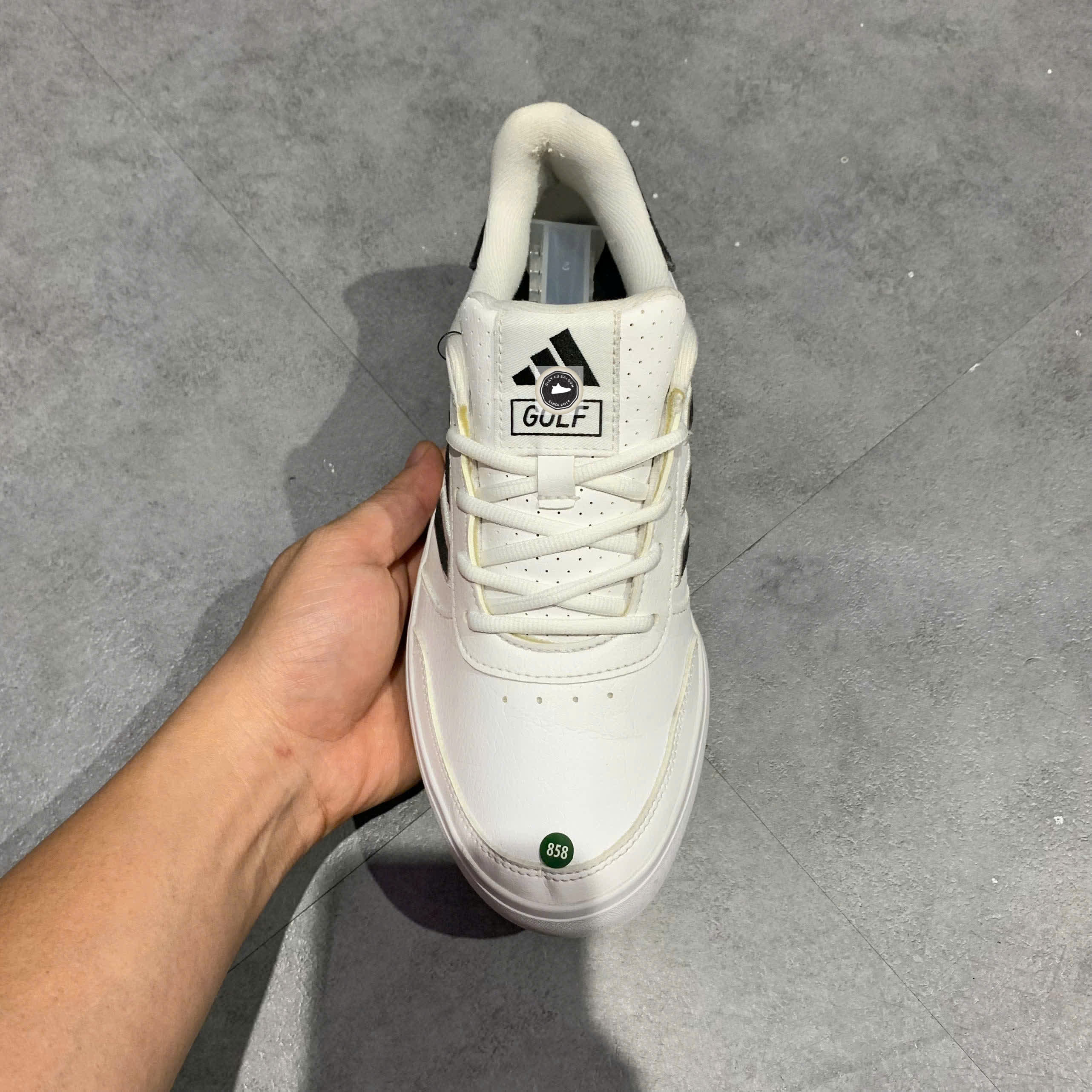 🔥 ADIDAS RETROCROSS 24 SPIKELESS GOLF ‘WHITE/BLACK/GUM’ – SIZE 36 2/3 – PVN23049 – CHÍNH HÃNG