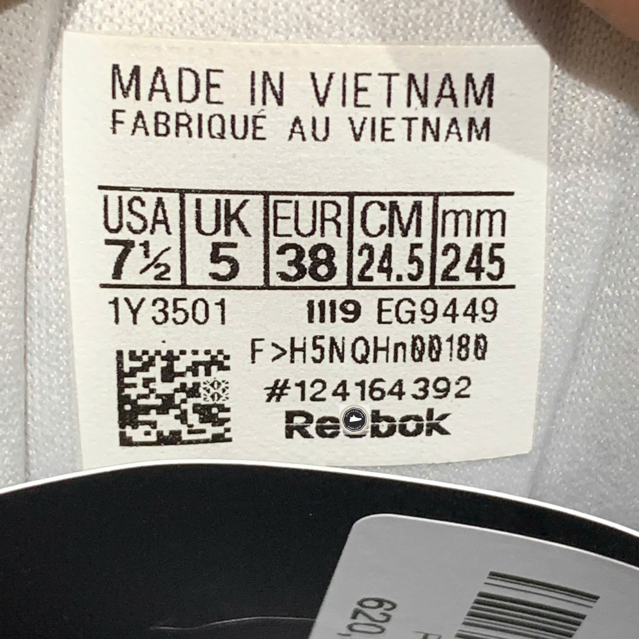 🔥 REEBOK CLASSIC NYLON ‘LIGHT GREY / WHITE’ – SIZE 38 – PVN23052 – CHÍNH HÃNG