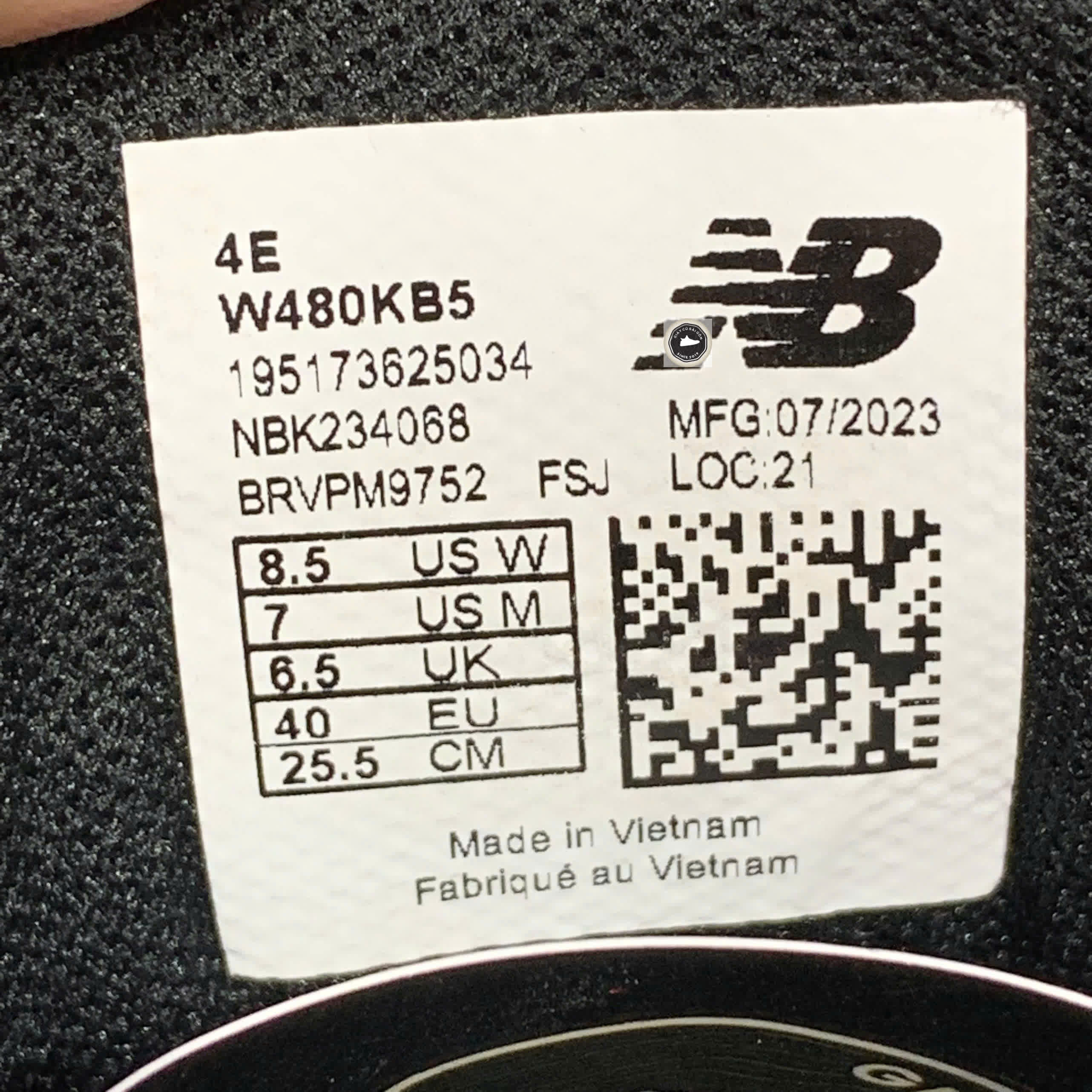 🔥 Giày New Balance 480v5 4E Wide 'Black White' W480KB5 4E – SIZE 40 – PVN23312 – CHÍNH HÃNG