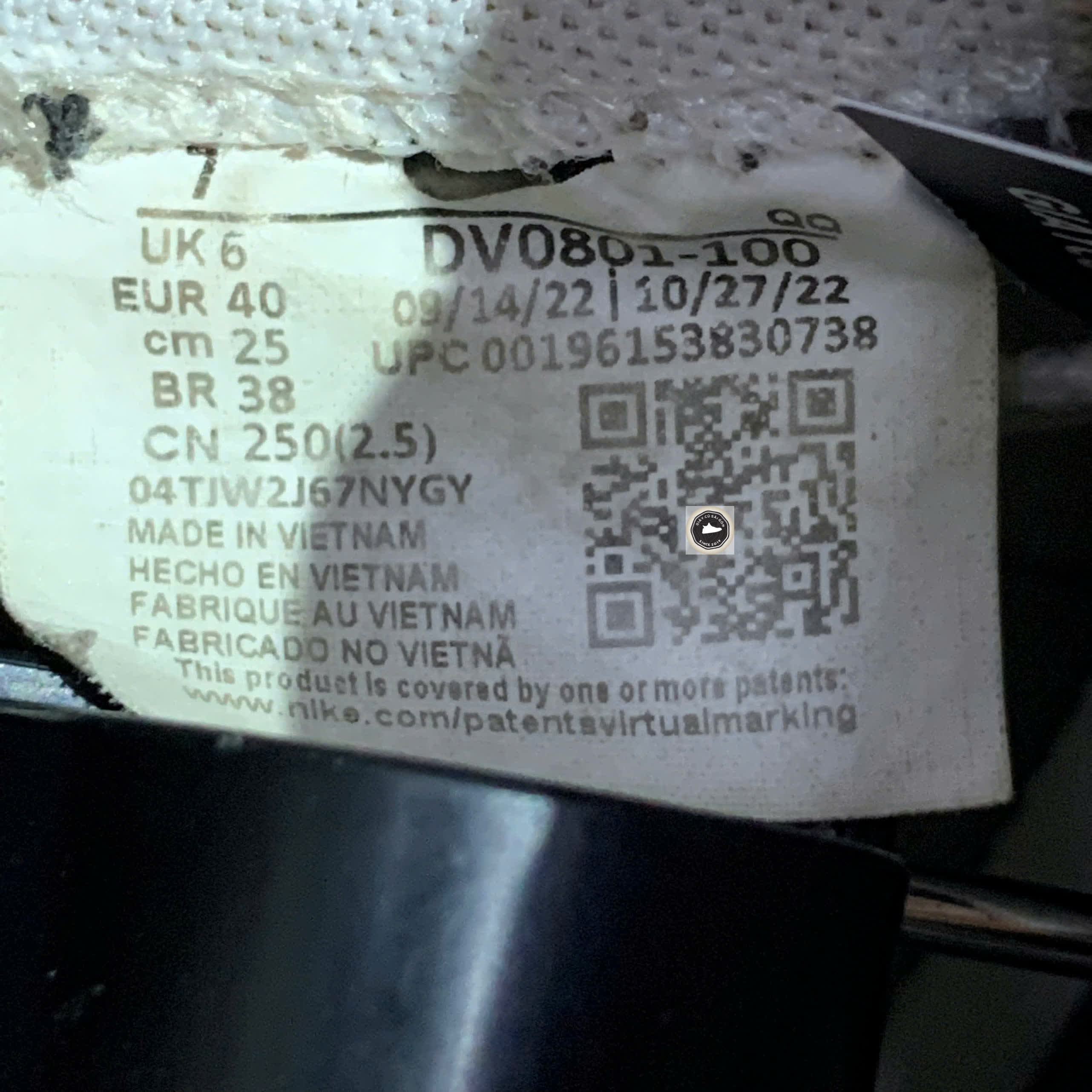 🔥 Giày Nike Blazer Low 77 'Tartan' DV0801‑100 – SIZE 40 – PVN23473 – CHÍNH HÃNG