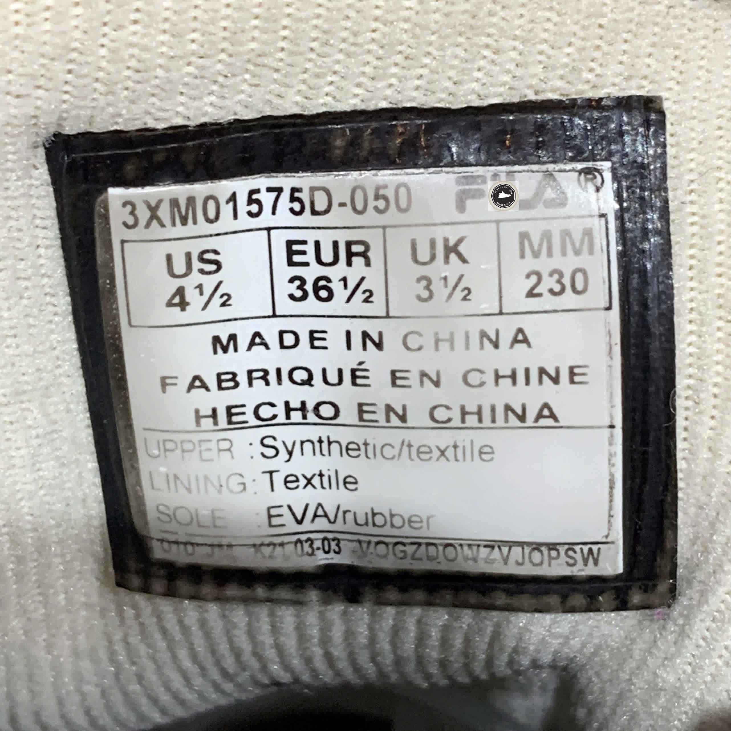 🔥 Fila Shoe (model 3XM01575D 050) – SIZE 36 ½ – PVN23930 – CHÍNH HÃNG