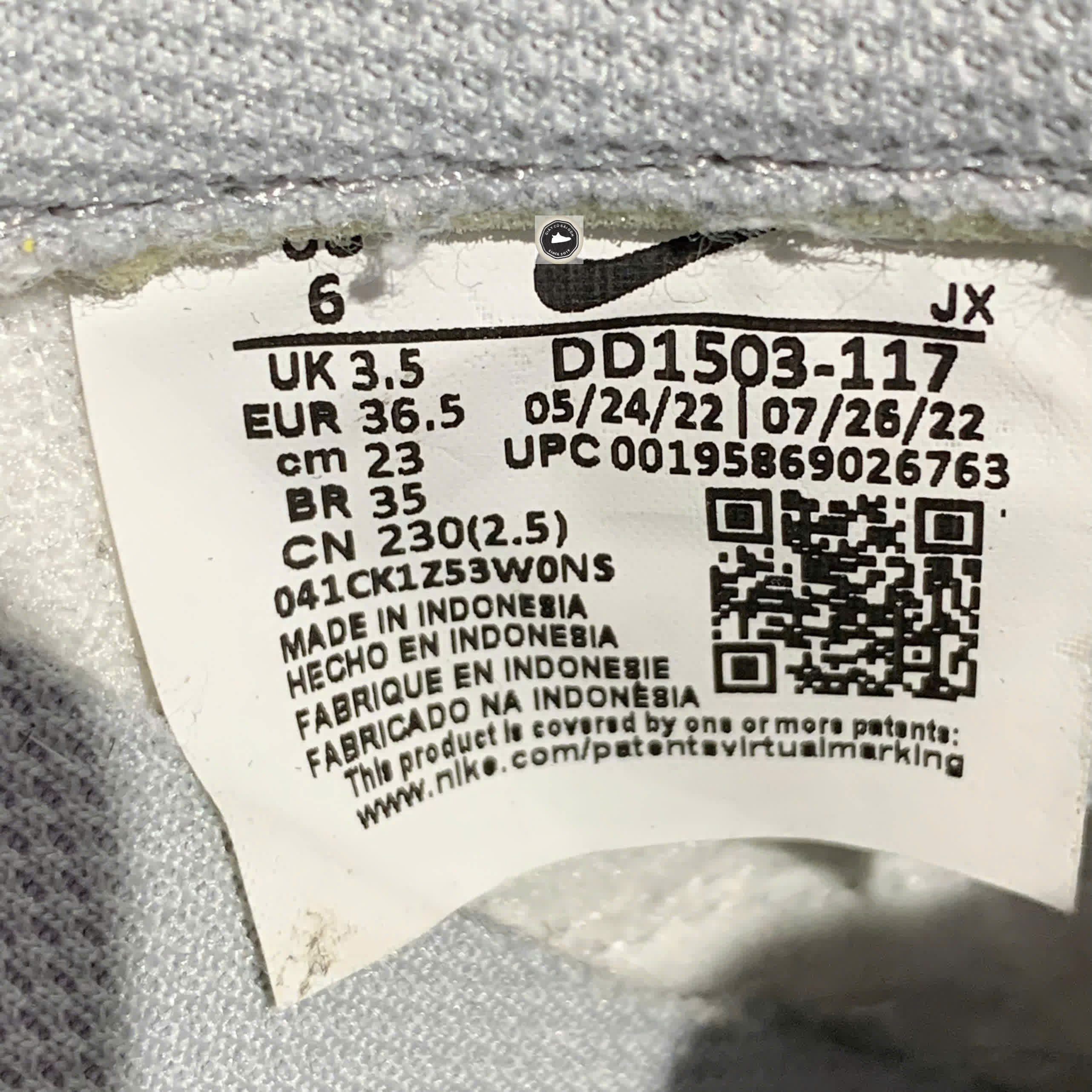 🔥 NIKE DUNK LOW “LIGHT SMOKE GREY” – SIZE 36.5 – PVN23995 – CHÍNH HÃNG