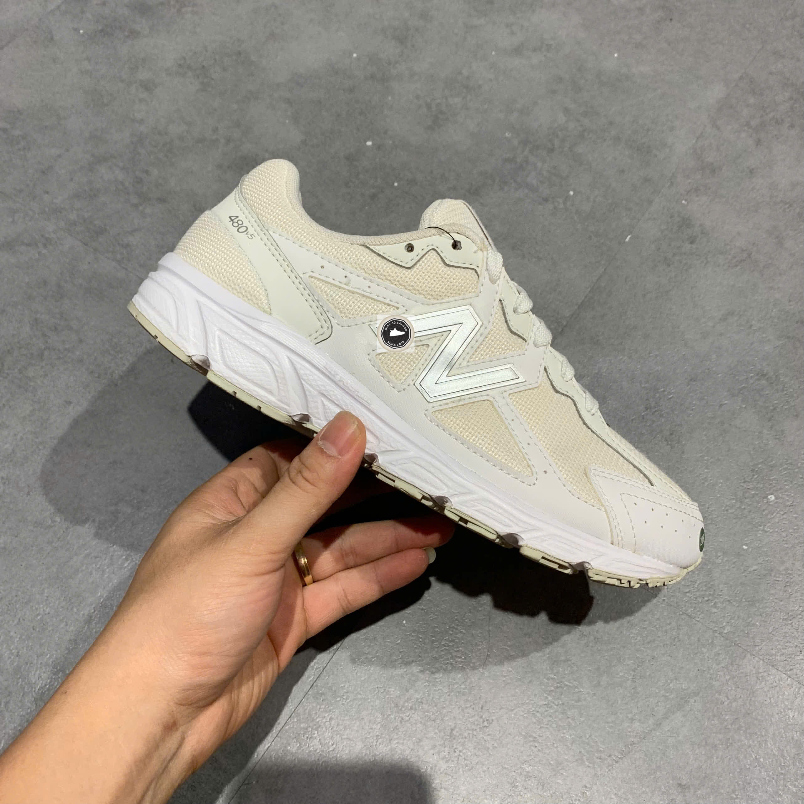 🔥 NEW BALANCE 480 V5 “WHITE/GREY” – SIZE 36 2/3 – PVN23955 – CHÍNH HÃNG