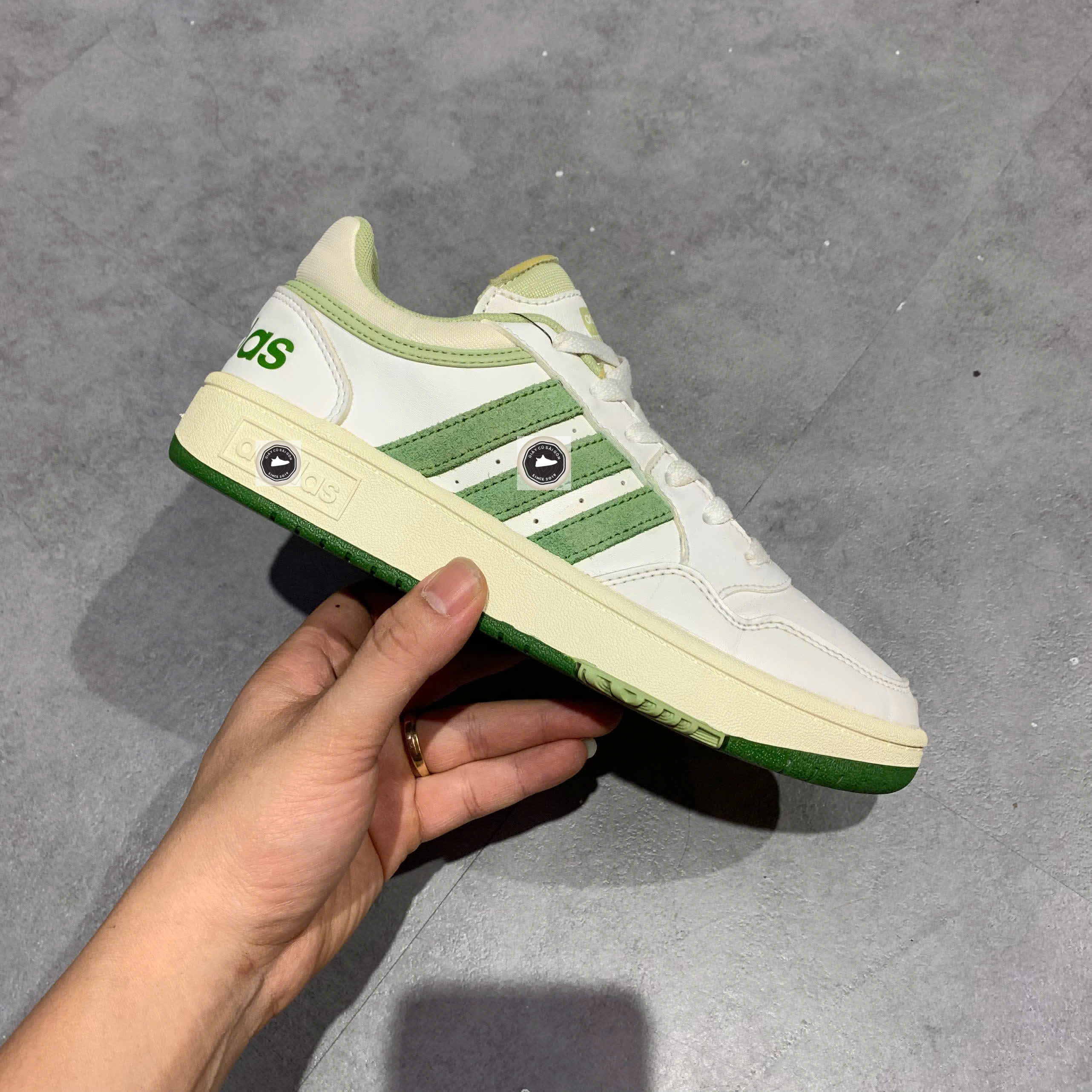 🔥 ADIDAS NEO HOOPS 3.0 “WHITE/GREEN” – SIZE 36 2/3 – PVN23725 – CHÍNH HÃNG