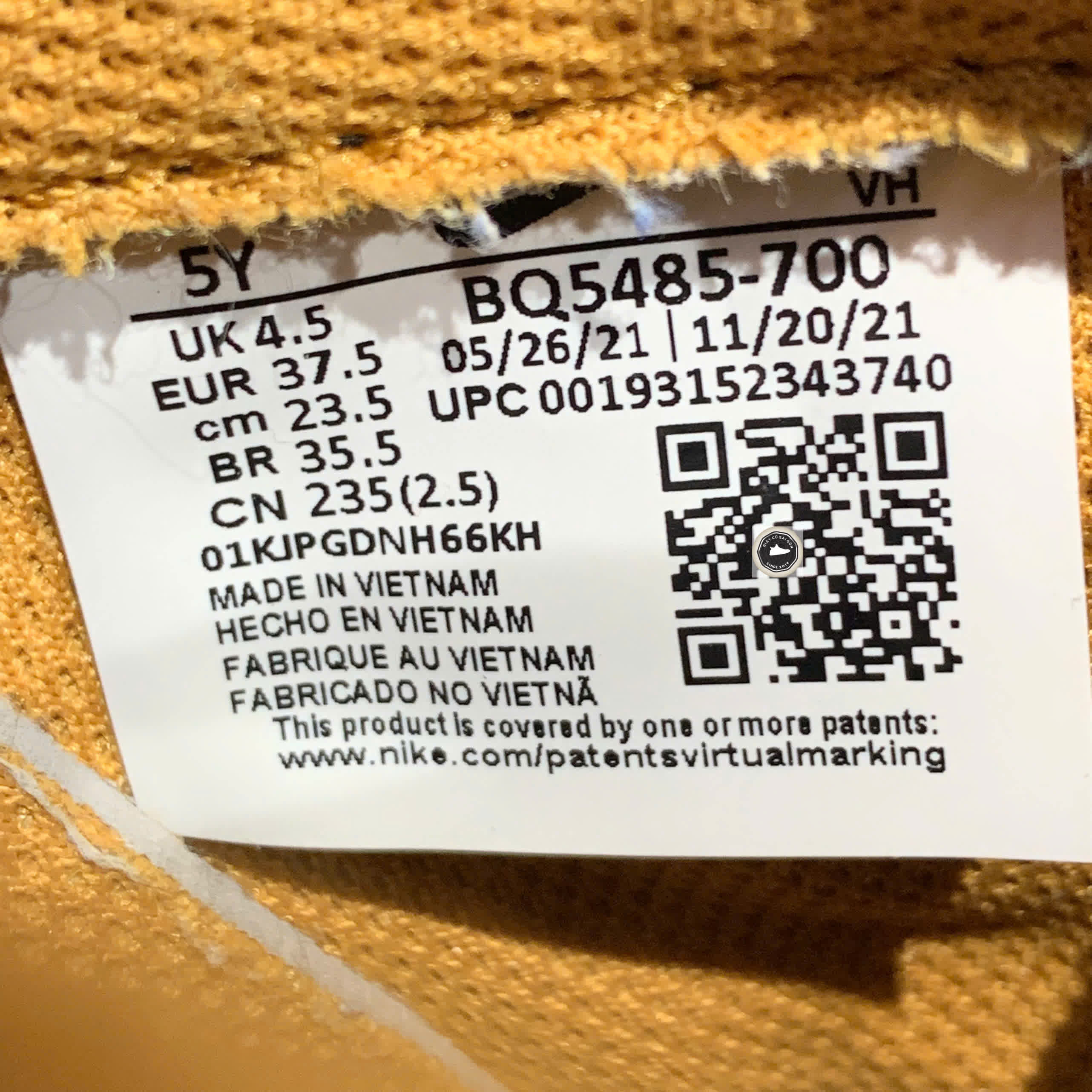 🔥 NIKE AIR FORCE 1 LV8 3 ‘WHEAT/GUM’ – SIZE 37.5 – PVN23872 – CHÍNH HÃNG